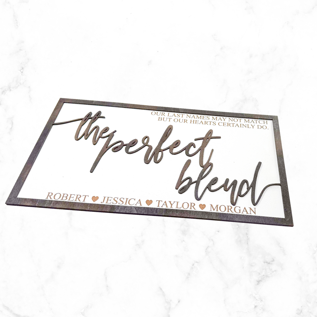 Handcrafted Family Name Sign - Celebrating Blended Families