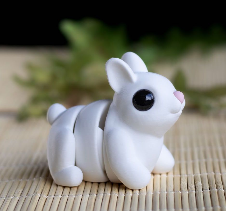 Articulated Baby Bunny Fidget Figurine , Desktop Figurine