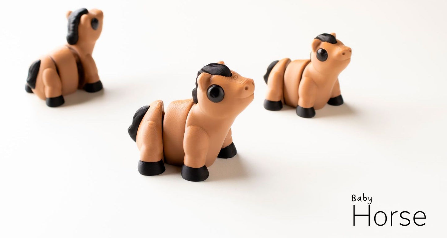 Articulated Baby Horse Fidget Figurine , Desktop Figurine