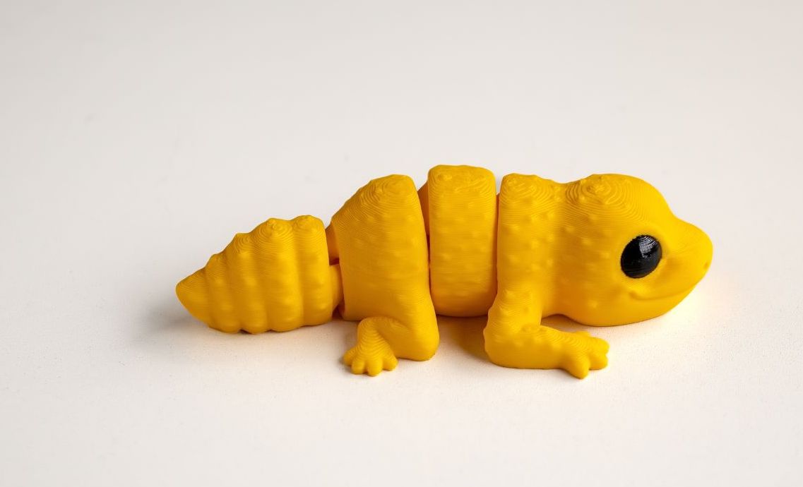 Articulated Baby Leopard Gecko Fidget Figurine , Desktop Figurine