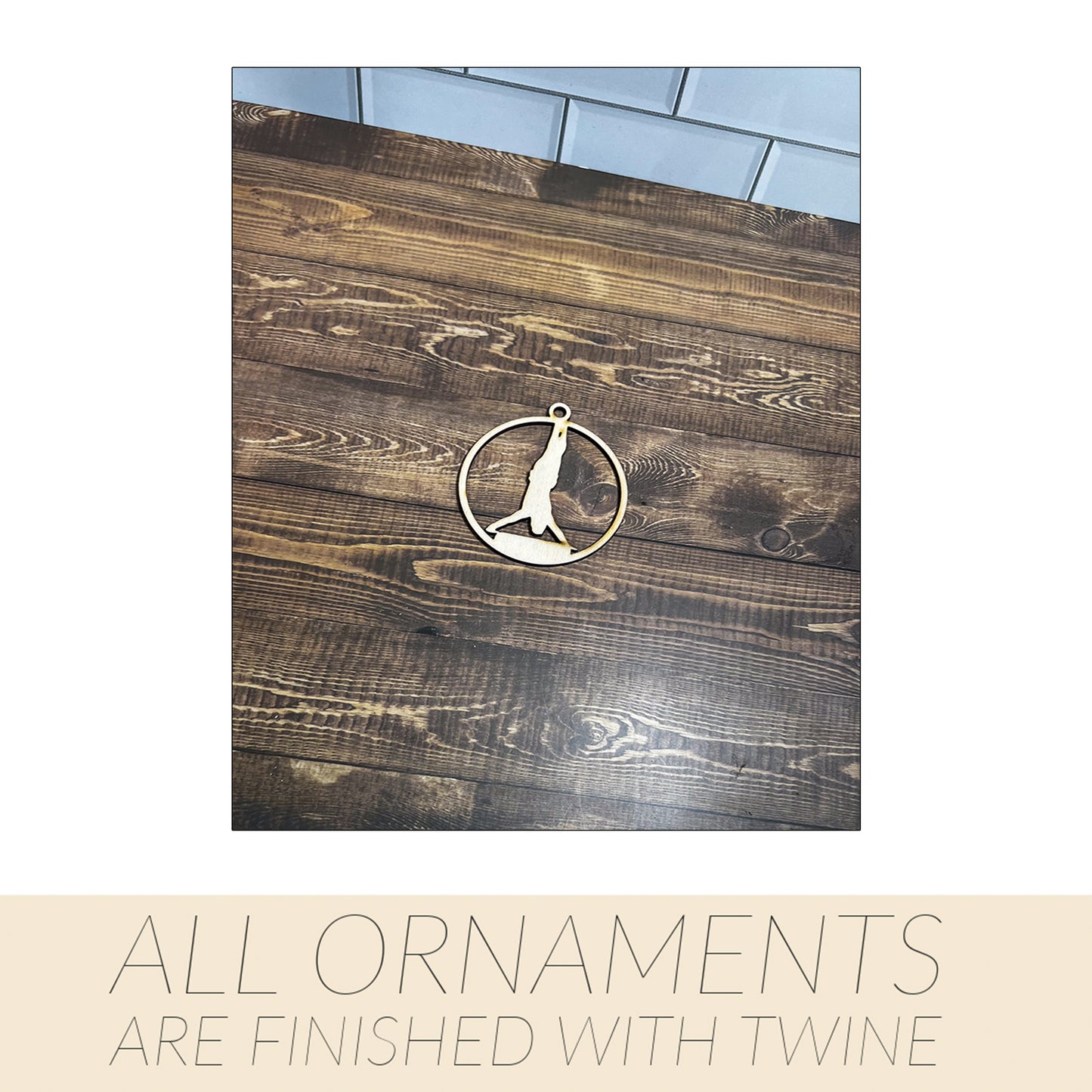 Gymnastic Ornament, Wooden Sports Ornament, Sports Ornament, Engraved Ornament, Laser Engraved Wood Ornament