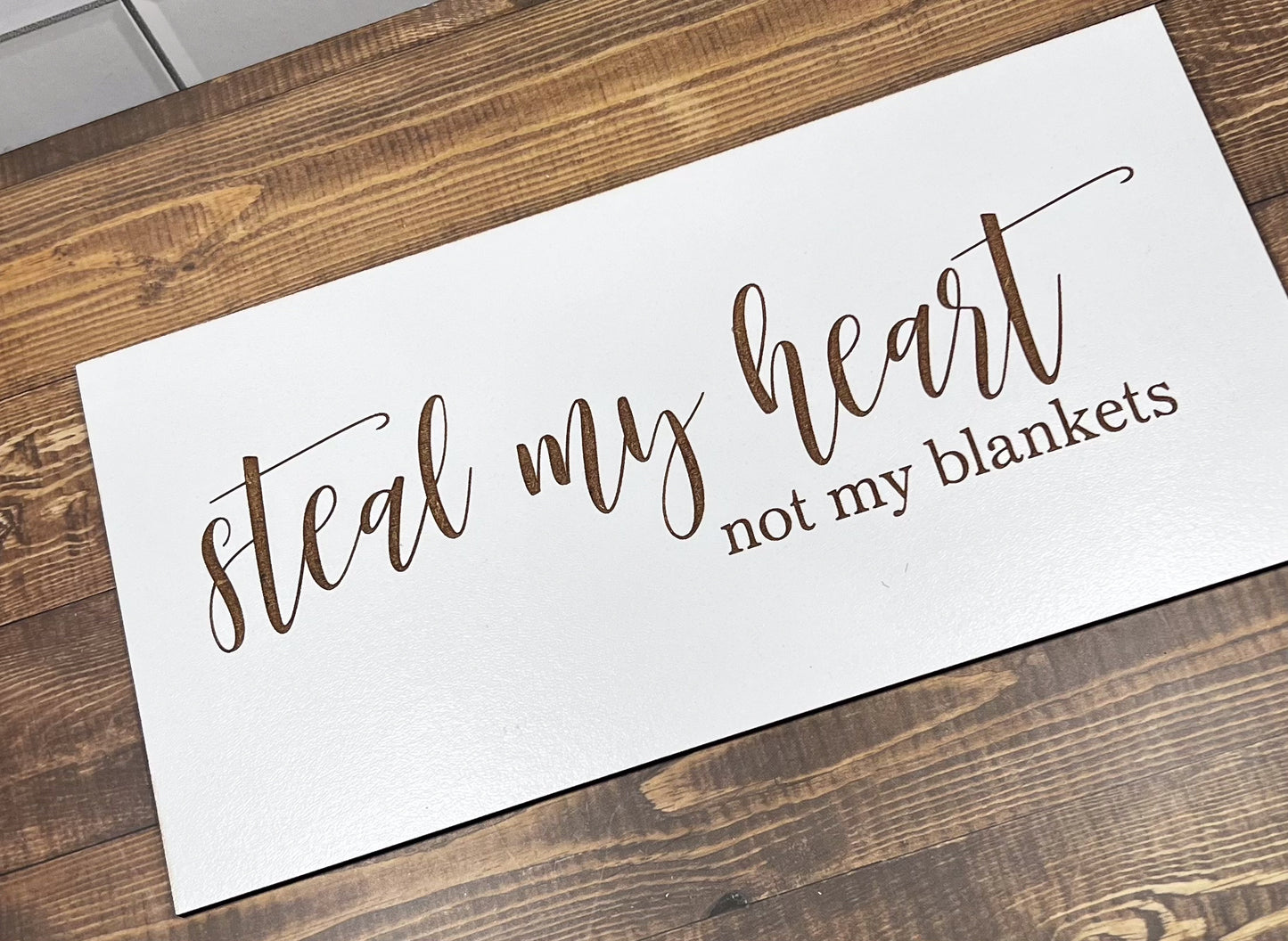 Steal my Heart not my blankets bedroom sign, Scrabble Tile, Wall Art
