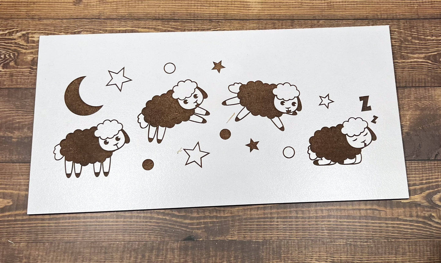 Sleeping Sheep Bedroom Sign, Scrabble Tile, Wall Art