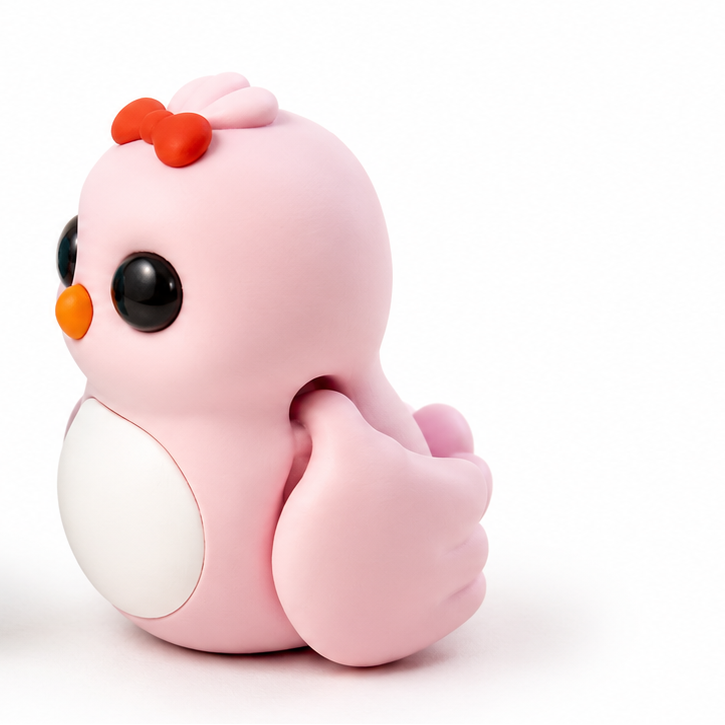 Mini Love Bird Fidget Girl(Pink) | Articulated Flexi Animal