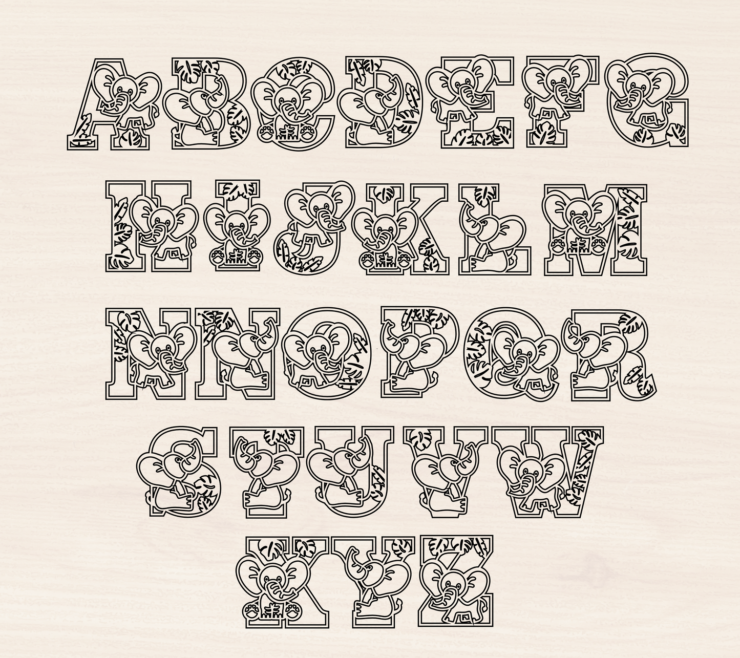 a set of ornamental letters with a floral design
