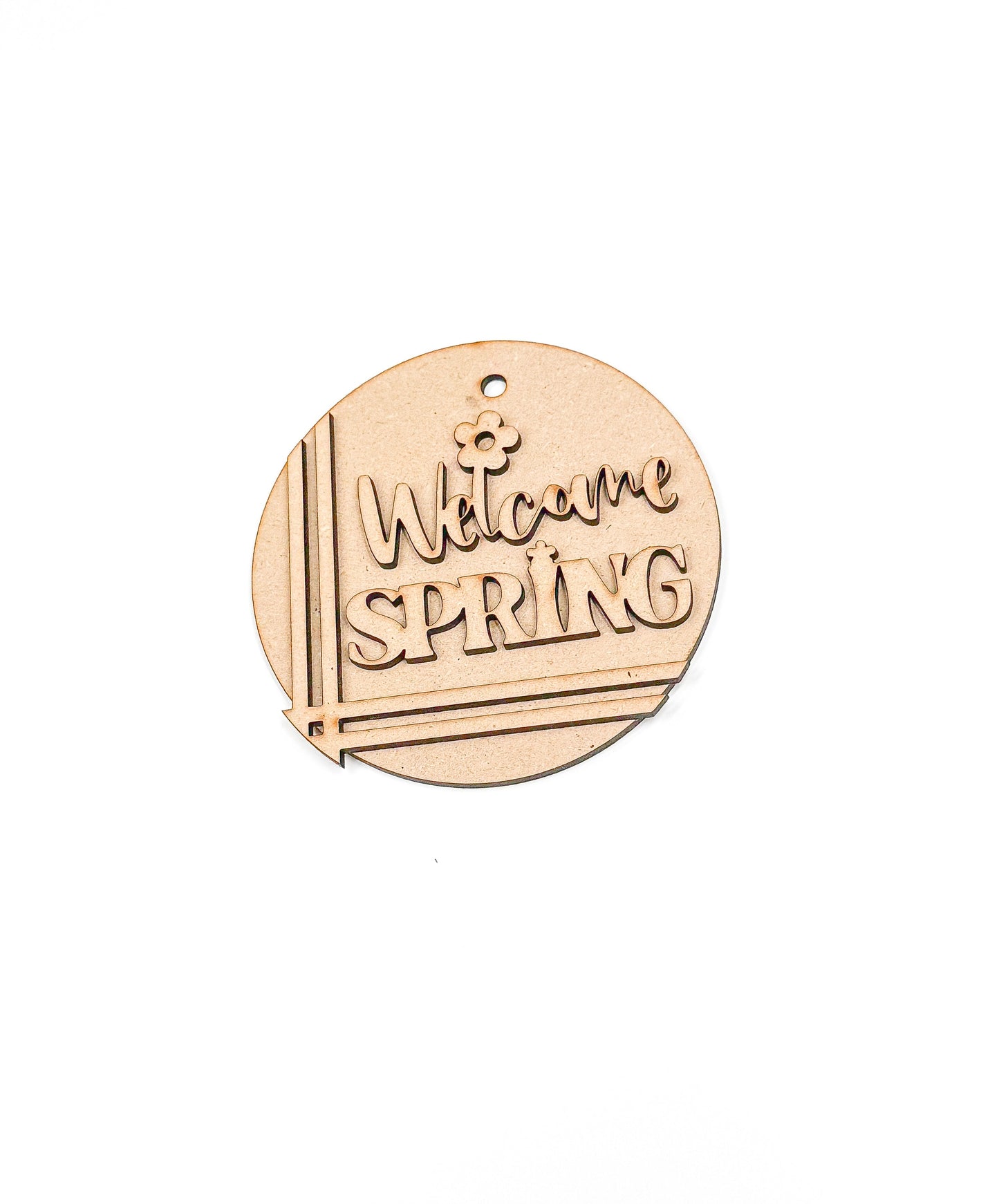 a wooden sign that says welcome spring
