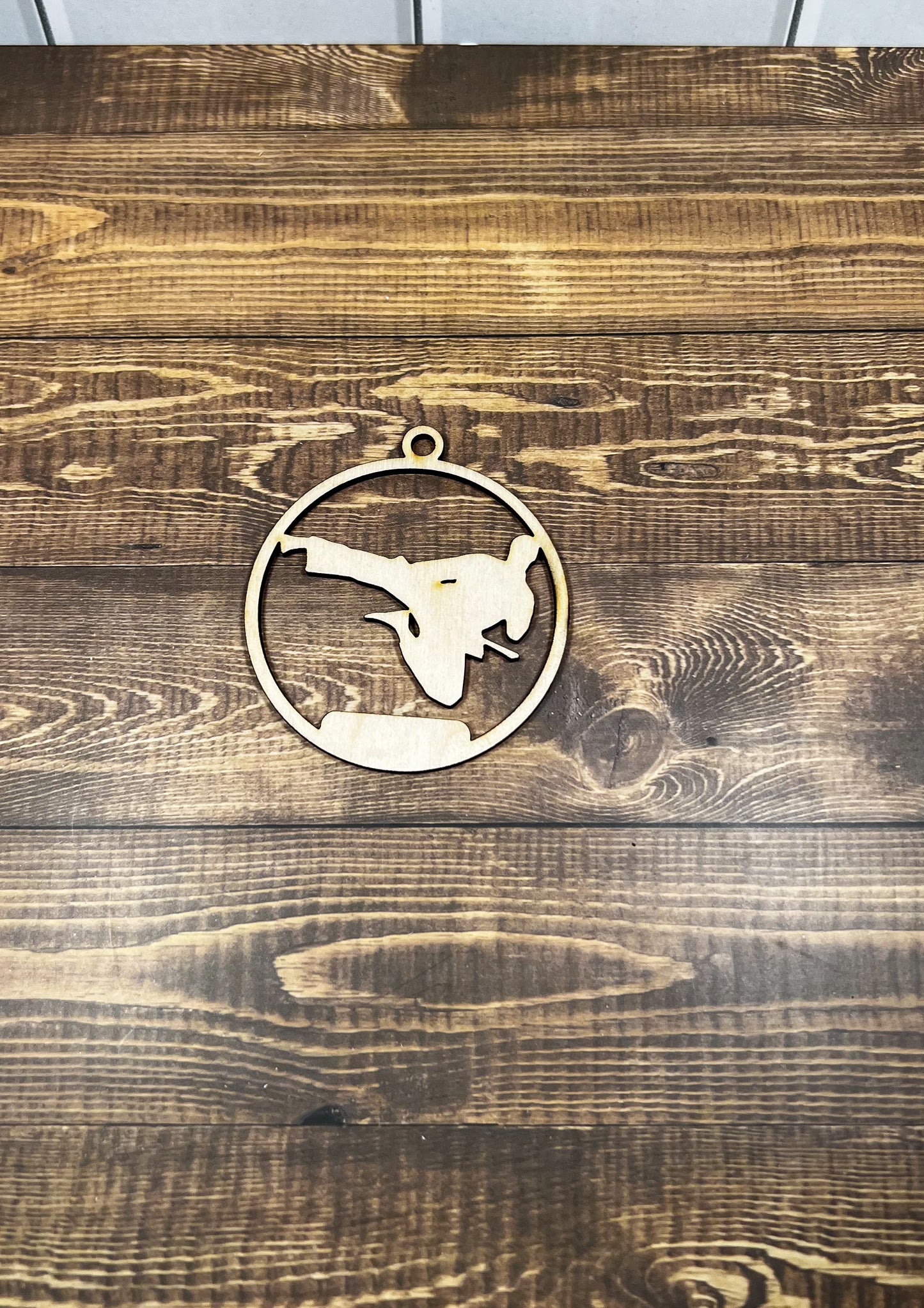 Karate Ornament, Wooden Sports Ornament, Sports Ornament, Engraved Ornament, Laser Engraved Wood Ornament