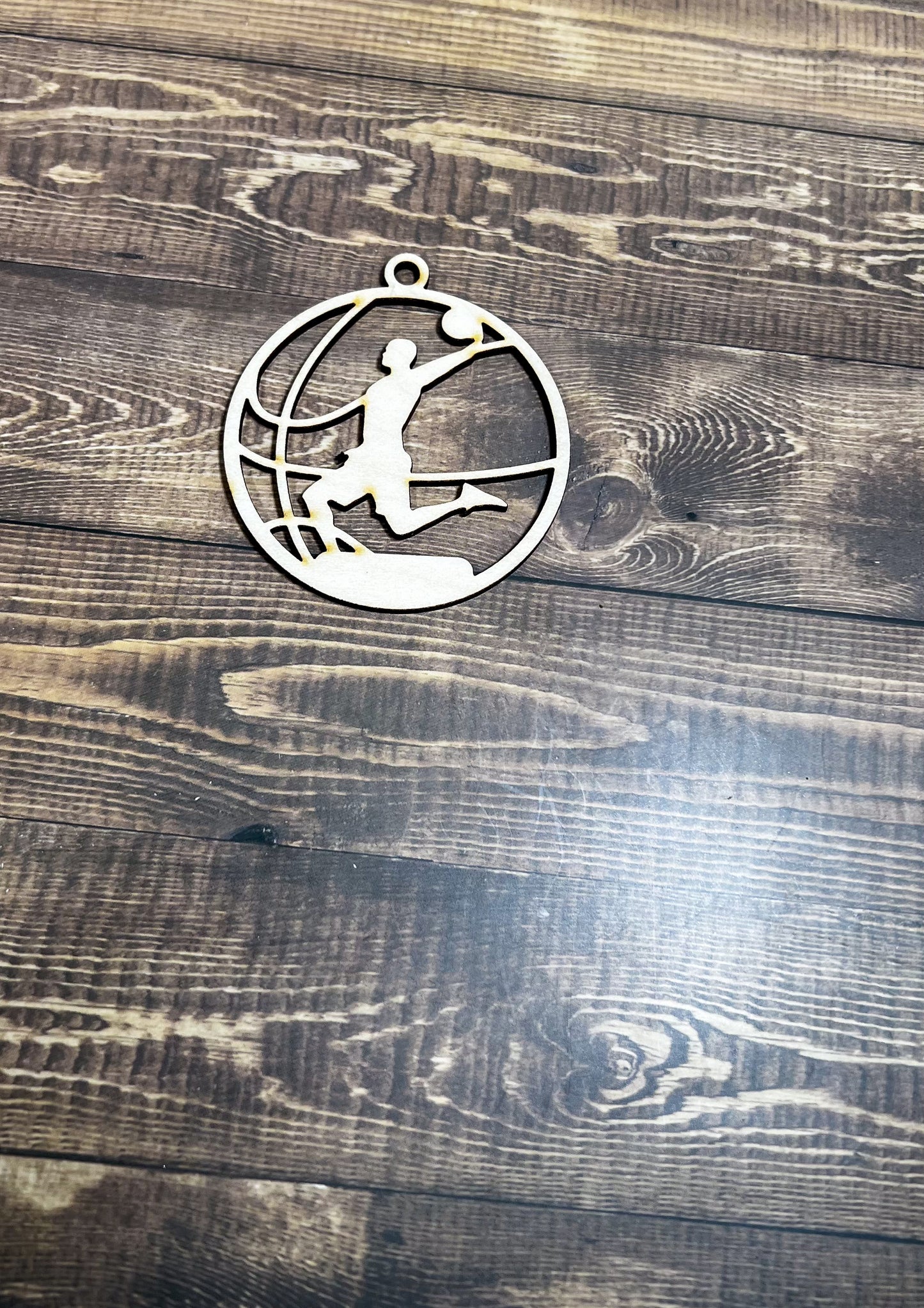 Basketball Ornament, Wooden Sports Ornament, Sports Ornament, Engraved Ornament, Laser Engraved Wood Ornament