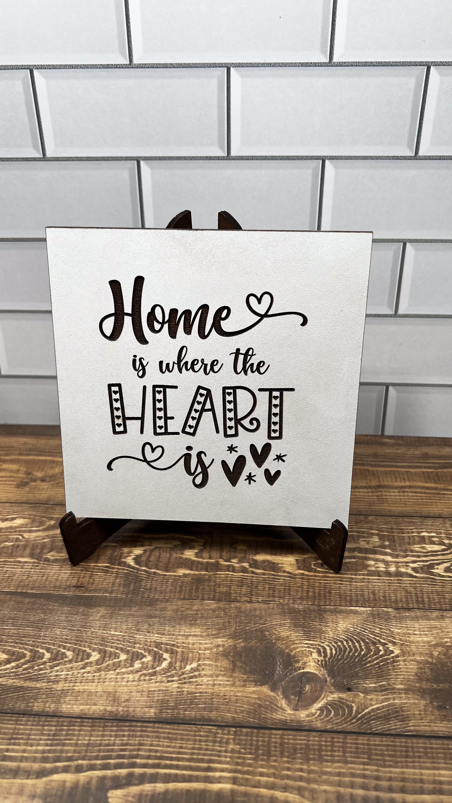 Home is where the Heart Is Sign, "5x5 " sign, Scrabble Tile, Wall Art