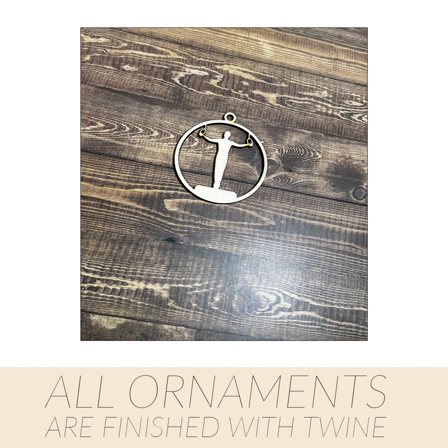 Gymnastic Ornament, Wooden Sports Ornament, Sports Ornament, Engraved Ornament, Laser Engraved Wood Ornament