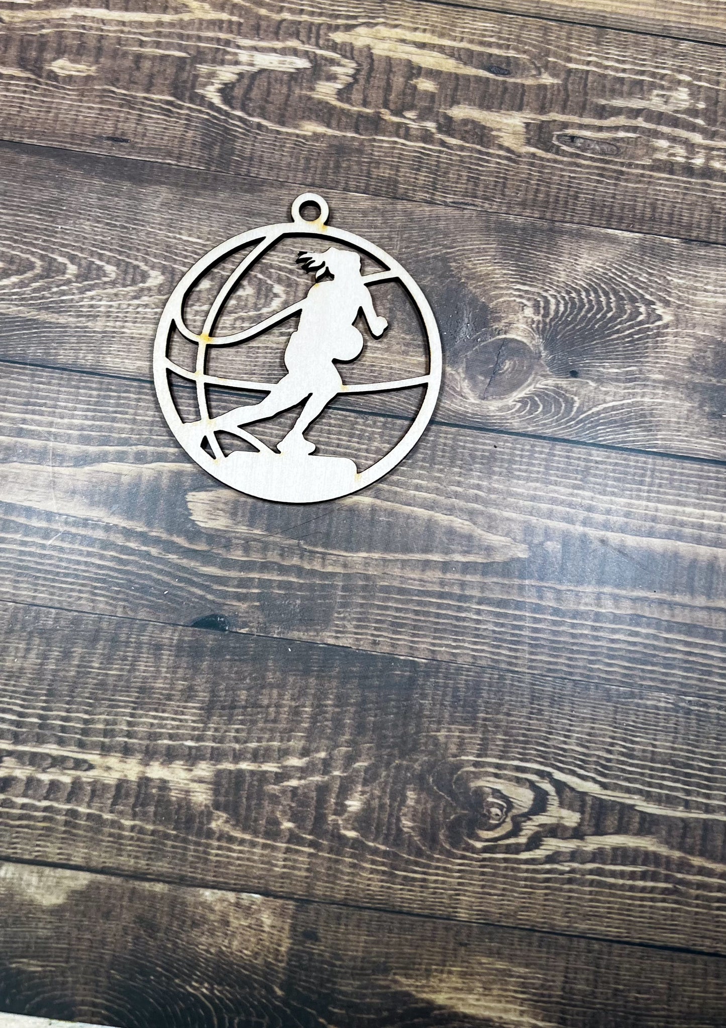 Basketball Ornament, Wooden Sports Ornament, Sports Ornament, Engraved Ornament, Laser Engraved Wood Ornament