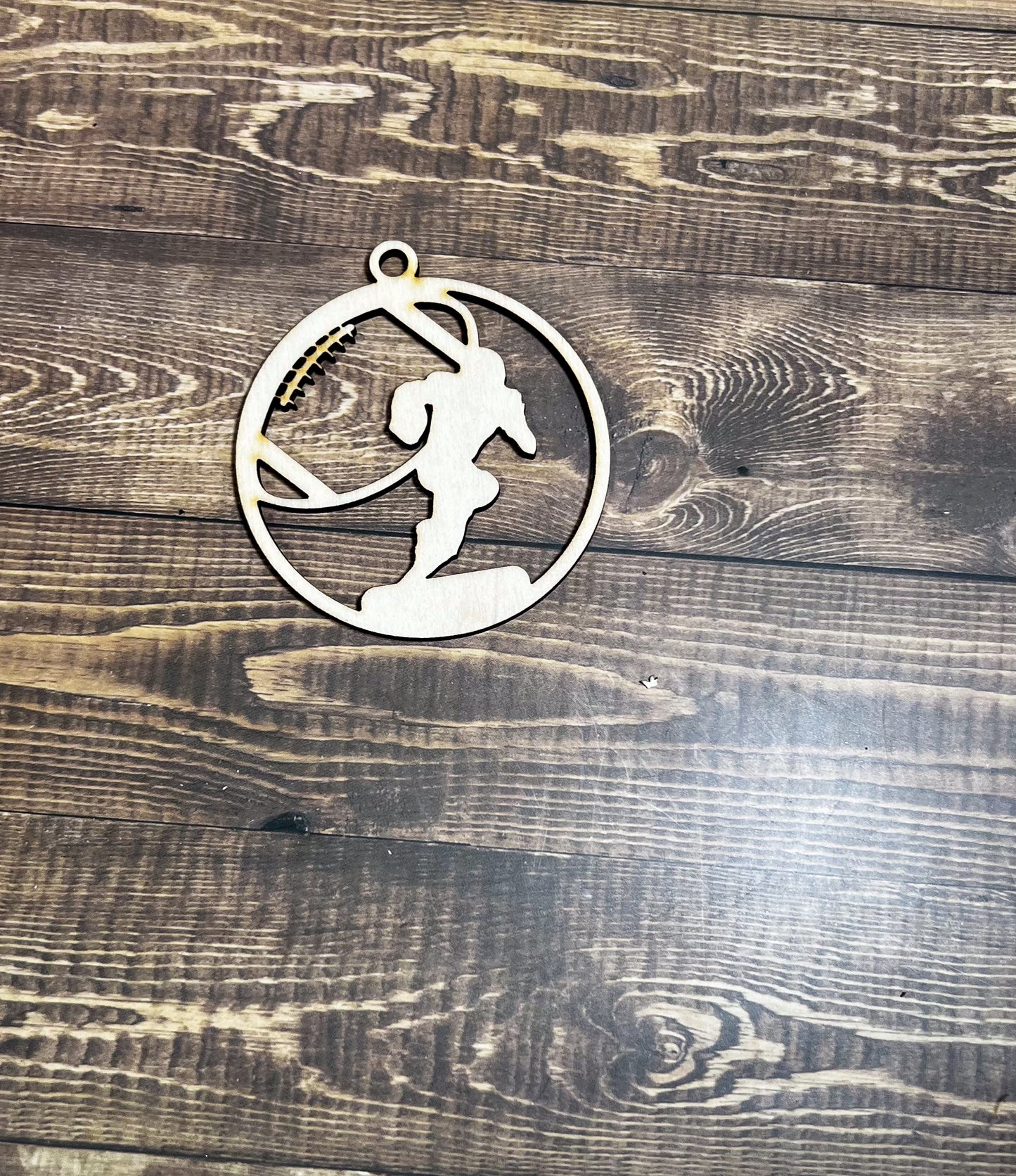Football Ornament, Wooden Sports Ornament, Sports Ornament, Engraved Ornament, Laser Engraved Wood Ornament