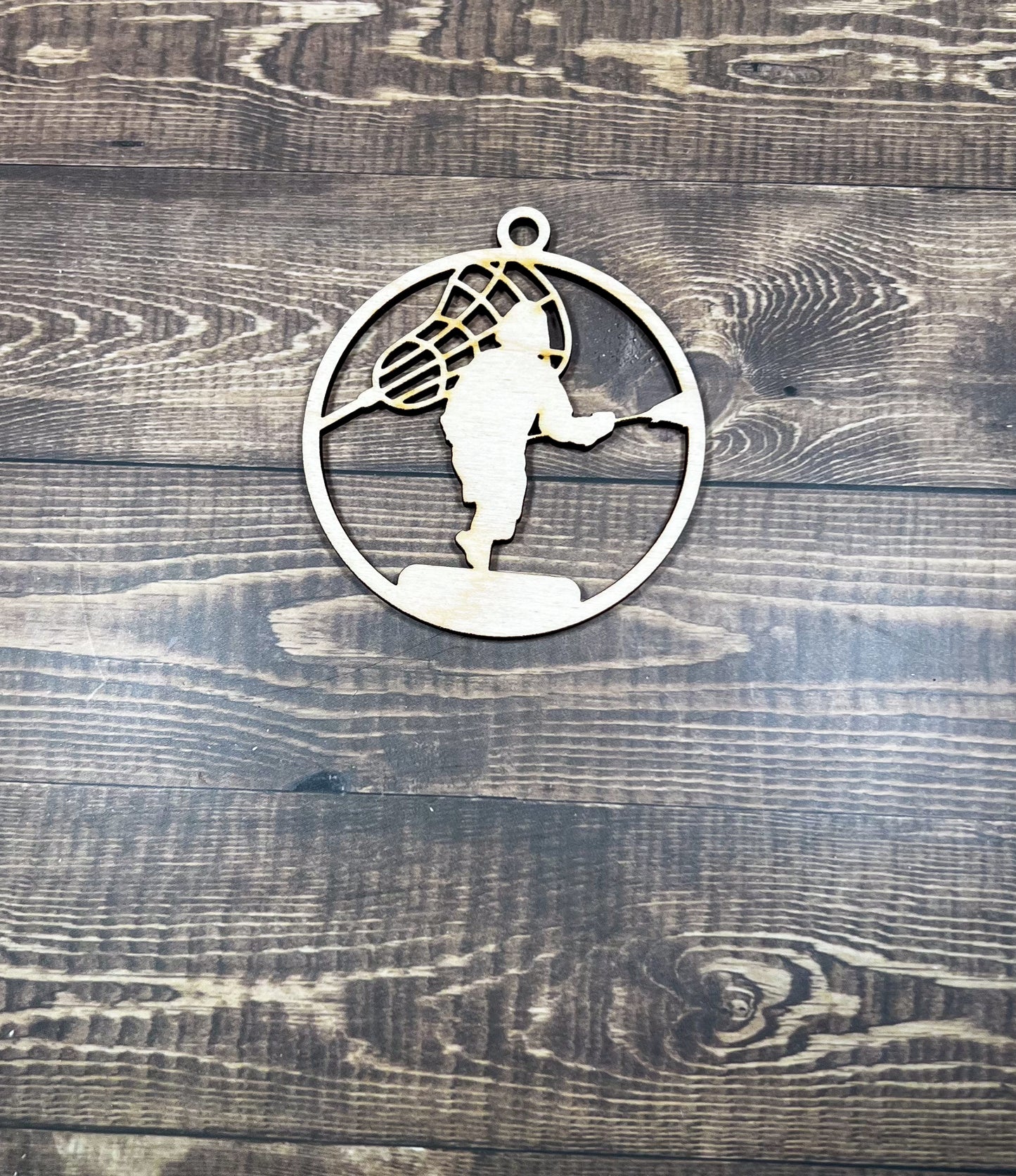 Lacrosse Ornament, Wooden Sports Ornament, Sports Ornament, Engraved Ornament, Laser Engraved Wood Ornament