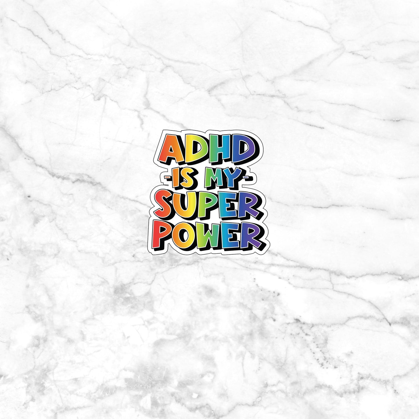 ADHD Super Power Sticker, Vinyl sticker, laptop sticker, Tablet sticker
