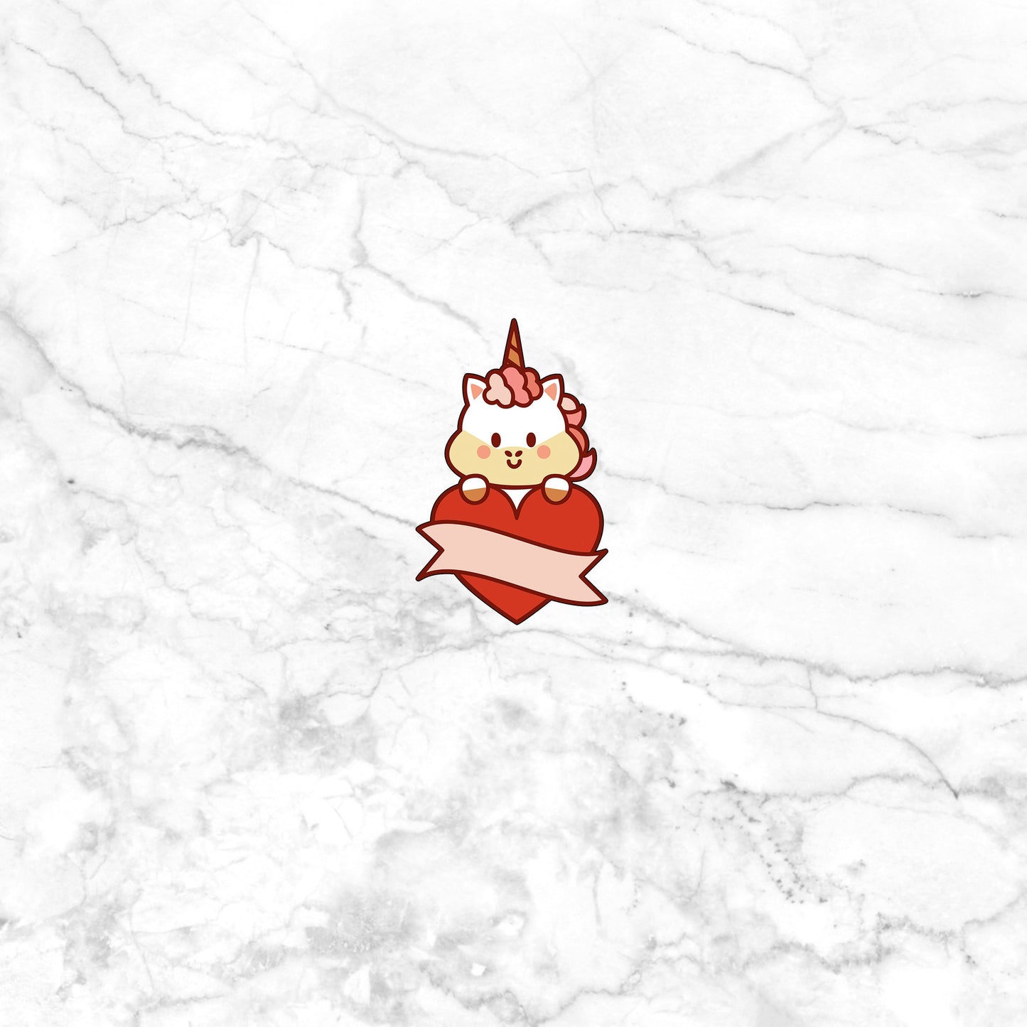 Baby Unicorn Sticker, Sticker with heart