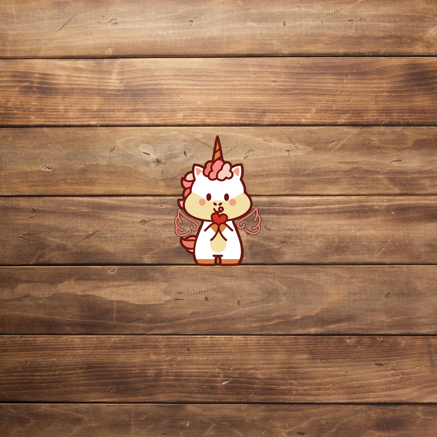 Baby Unicorn with Heart Sticker