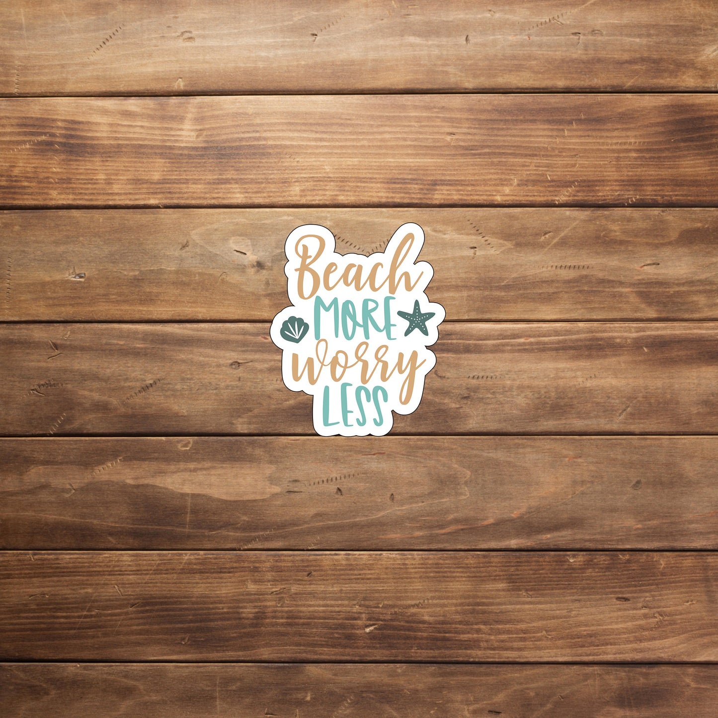 Beach more worry less Sticker, Vinyl sticker, laptop sticker, Tablet sticker