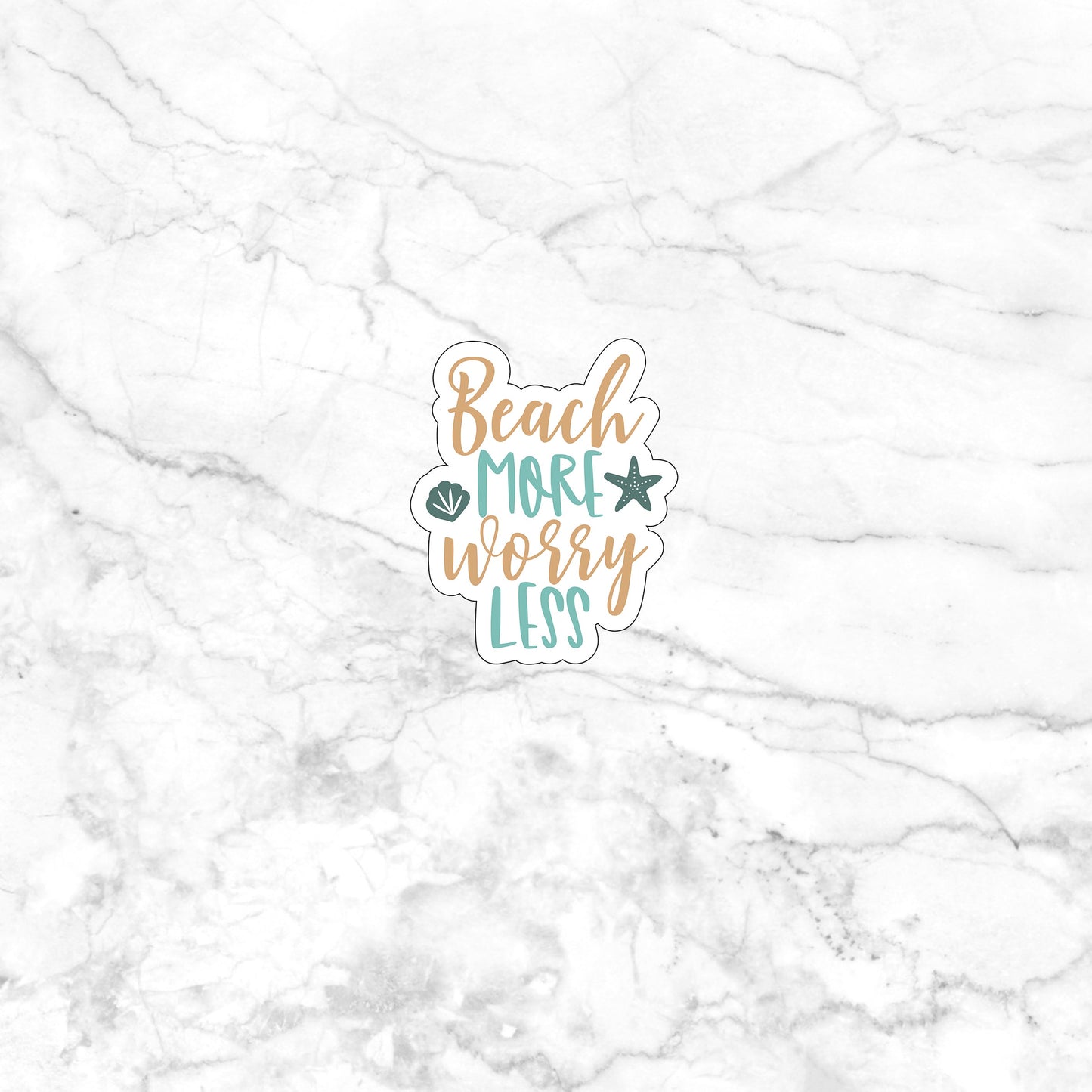 Beach more worry less Sticker, Vinyl sticker, laptop sticker, Tablet sticker