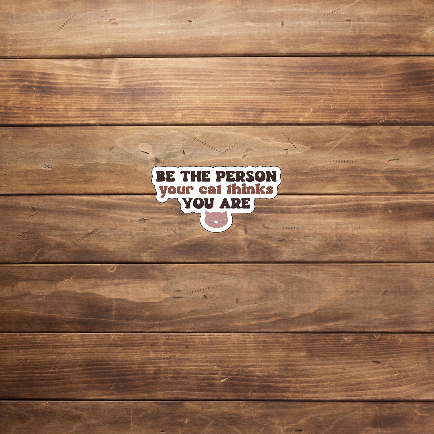 Be the person your cat thinks you are Sticker, Vinyl sticker, laptop sticker, Tablet sticker
