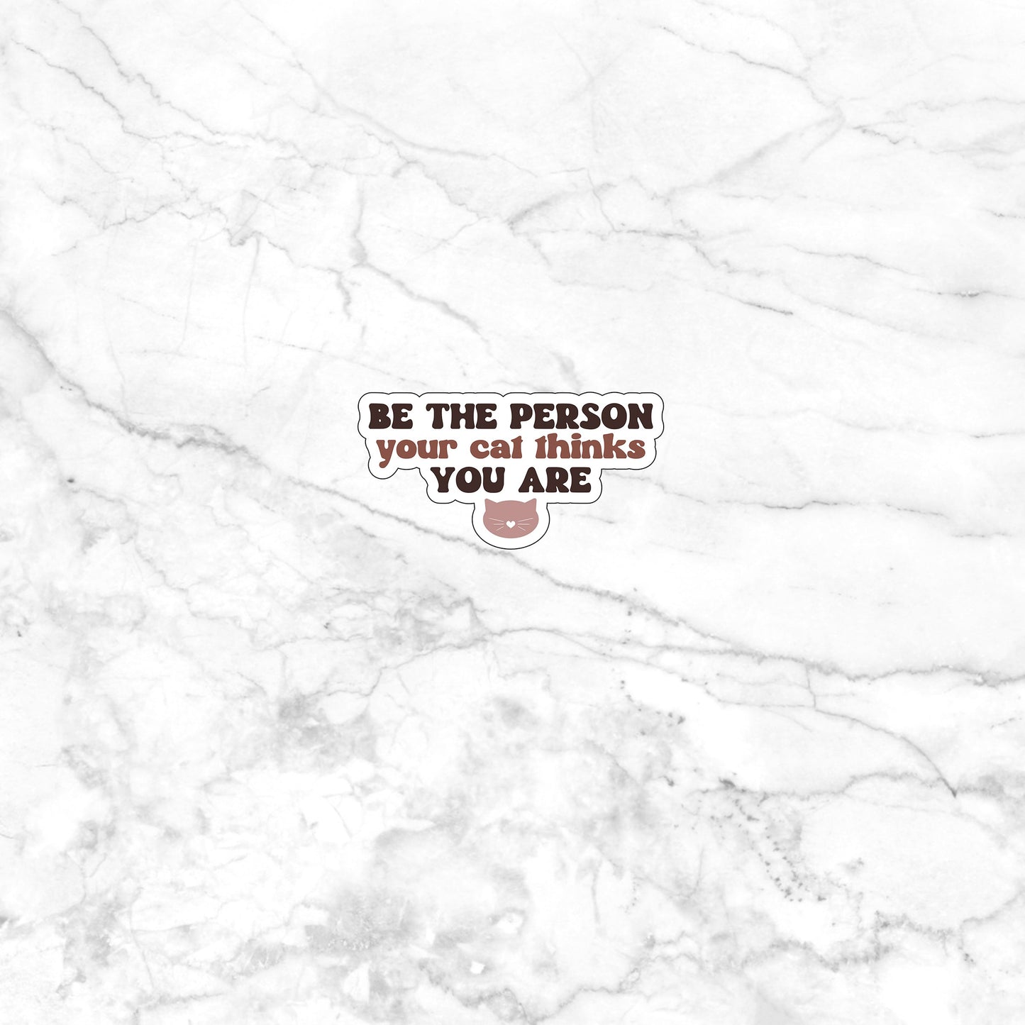 Be the person your cat thinks you are Sticker, Vinyl sticker, laptop sticker, Tablet sticker
