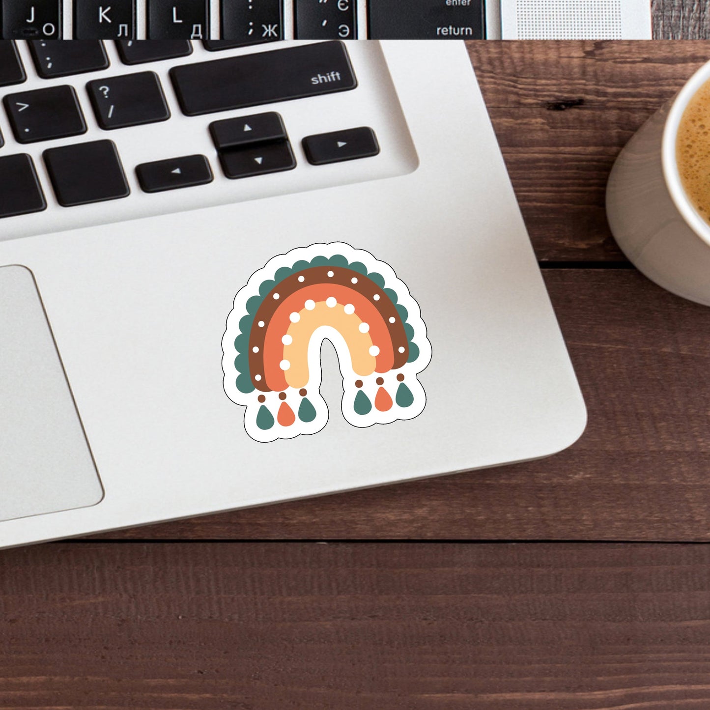 Boho Rainbow With Floral Sticker