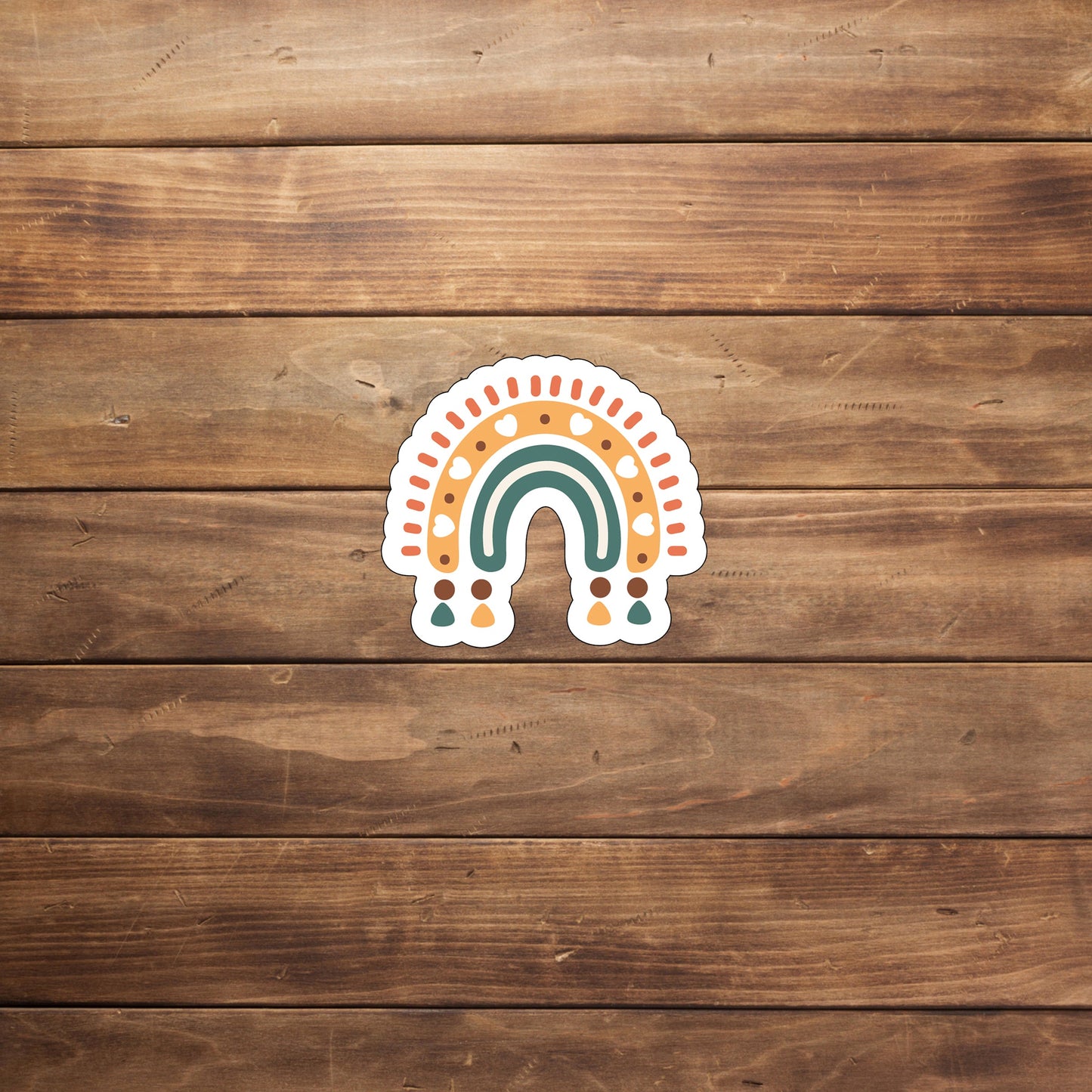 Boho Rainbow With Floral Sticker