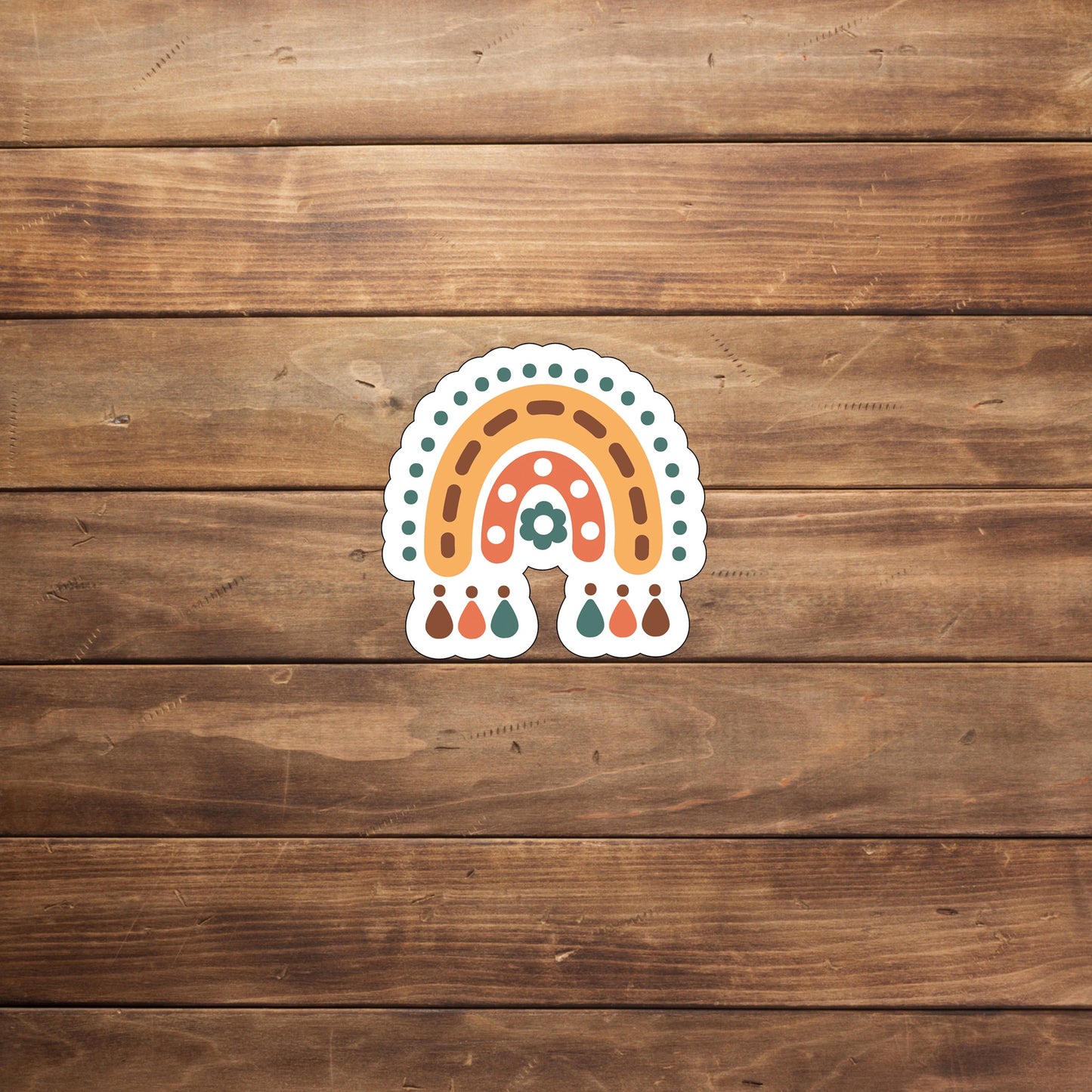 Boho Rainbow With Floral Sticker