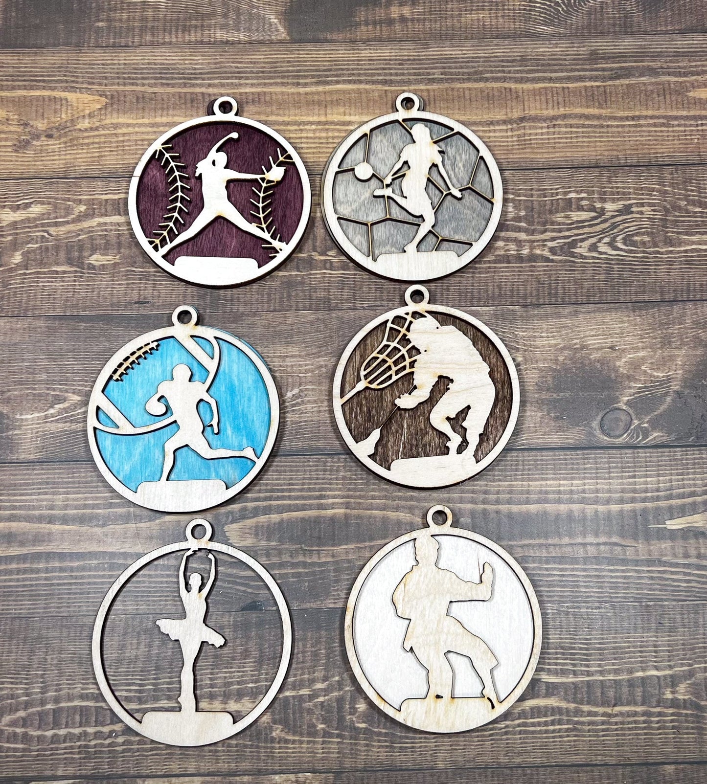 FootBall Ornament, Wooden Sports Ornament, Sports Ornament, Engraved Ornament, Laser Engraved Wood Ornament