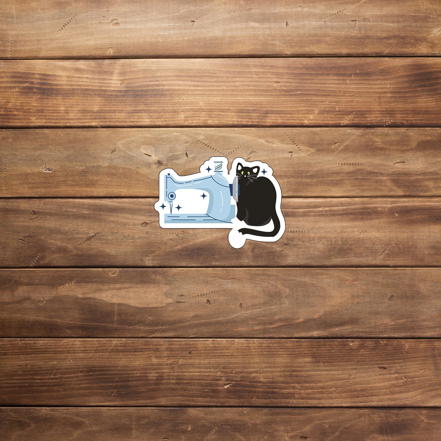 Cat & Sewing Machine Sticker