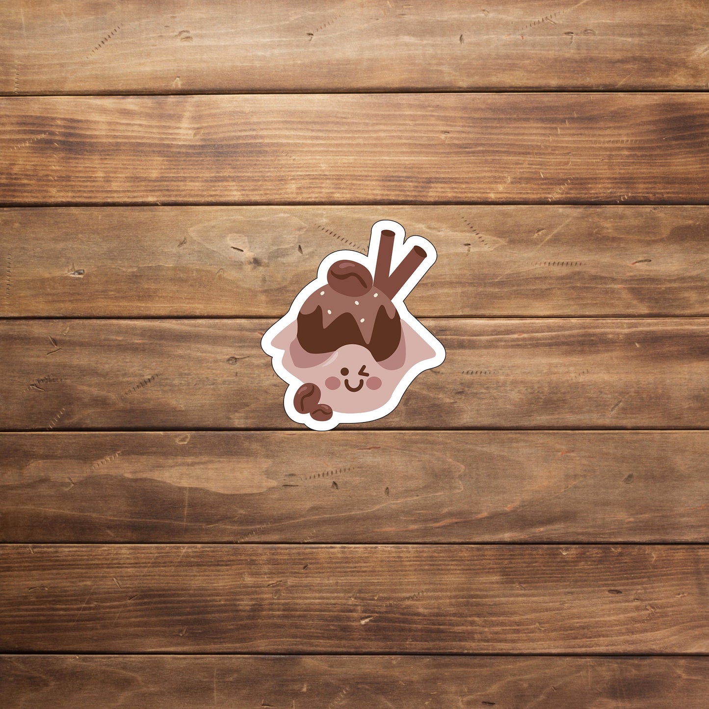 Coffee With Ice Cream Cute For Sticker