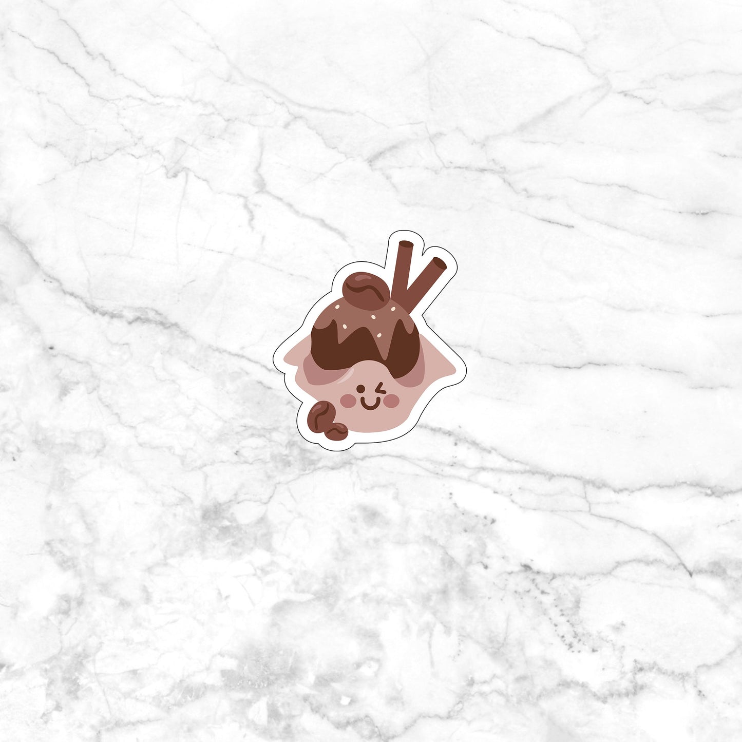 Coffee With Ice Cream Cute For Sticker