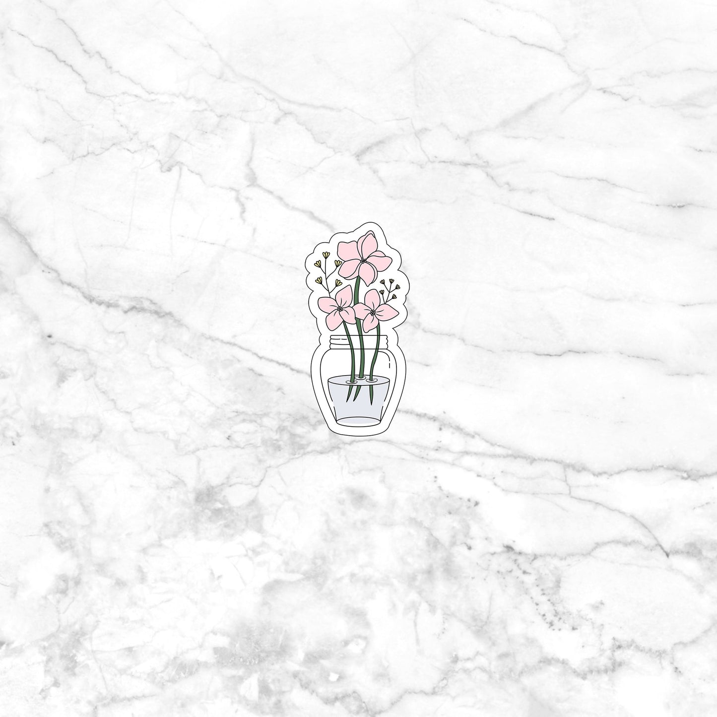 Flower In Jar Sticker () Sticker