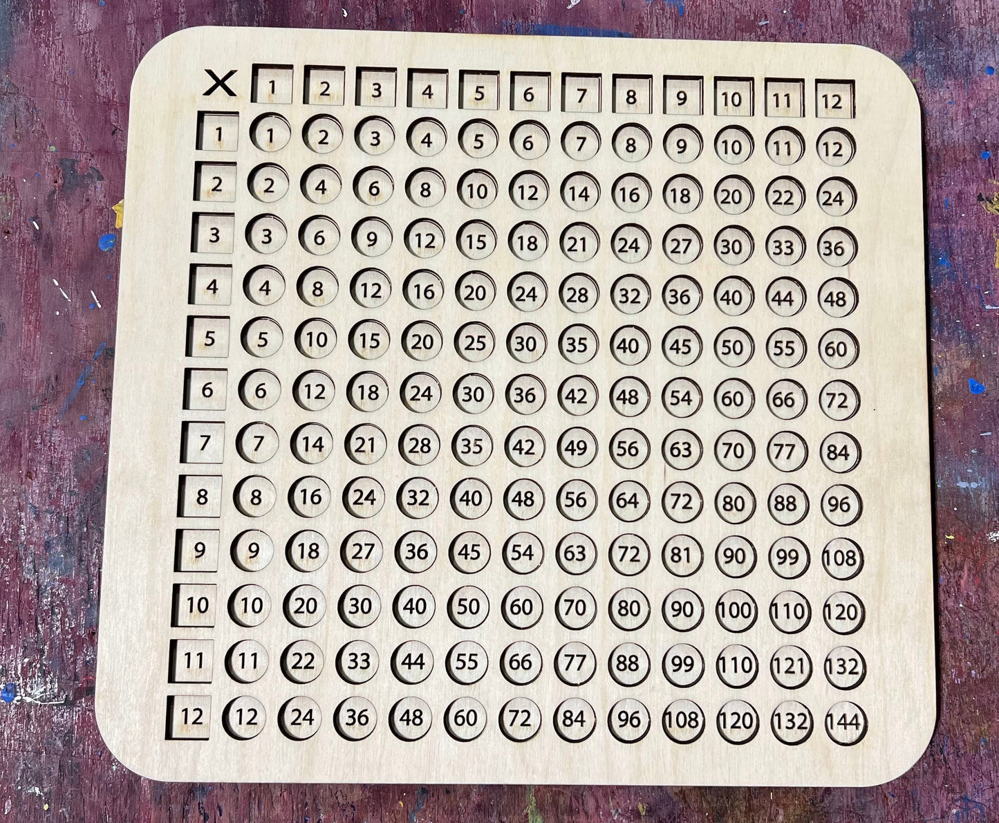 Wooden Multiplication Times Table