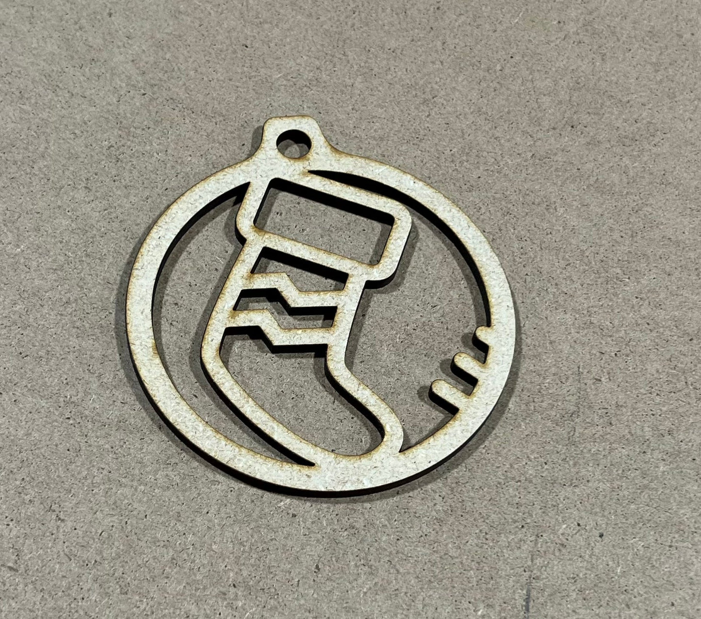 Stocking Ornament , Laser Engraved Ornament , Christmas Ornament