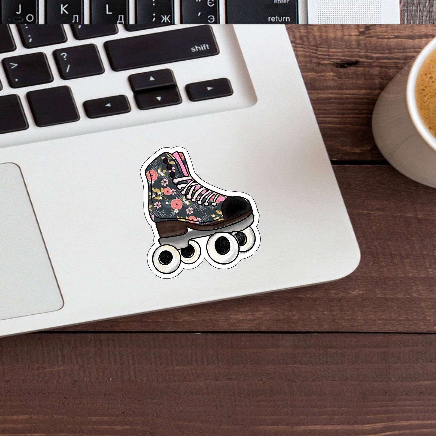 Flower Roller Skate Sticker