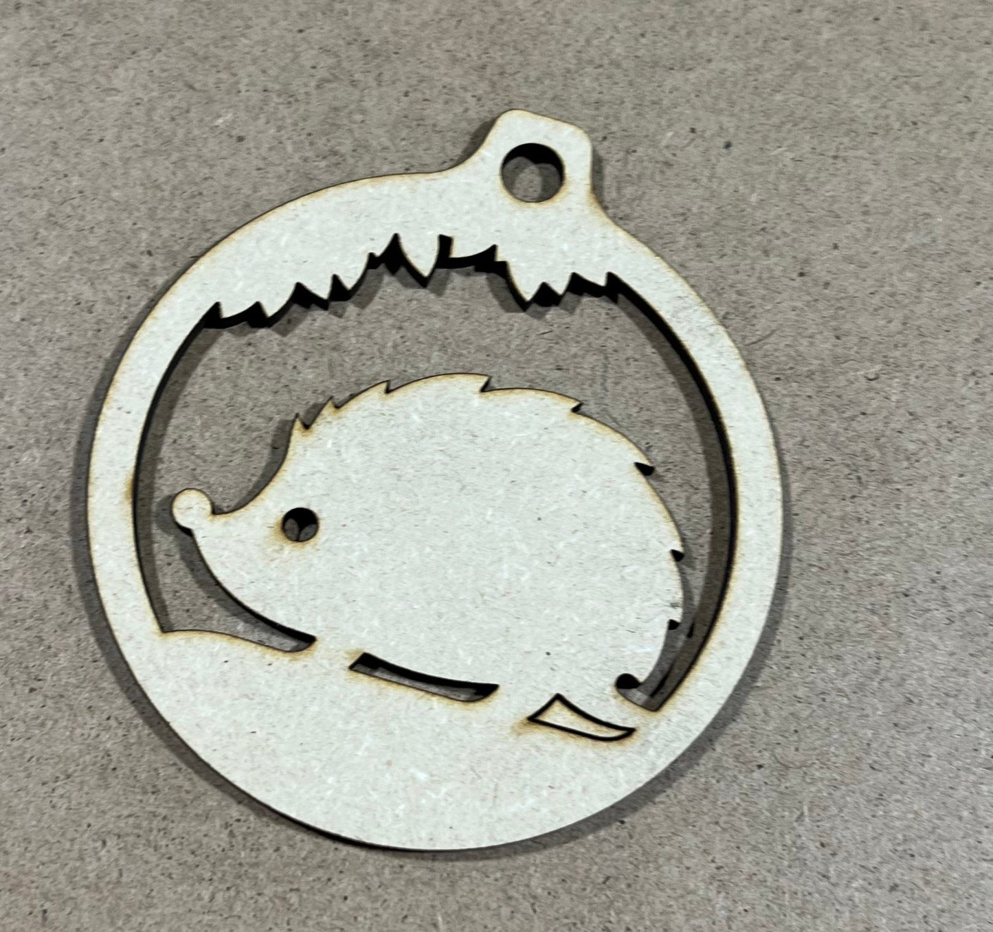 Hedgehog Ornament , Laser Engraved Ornament , Christmas Ornament