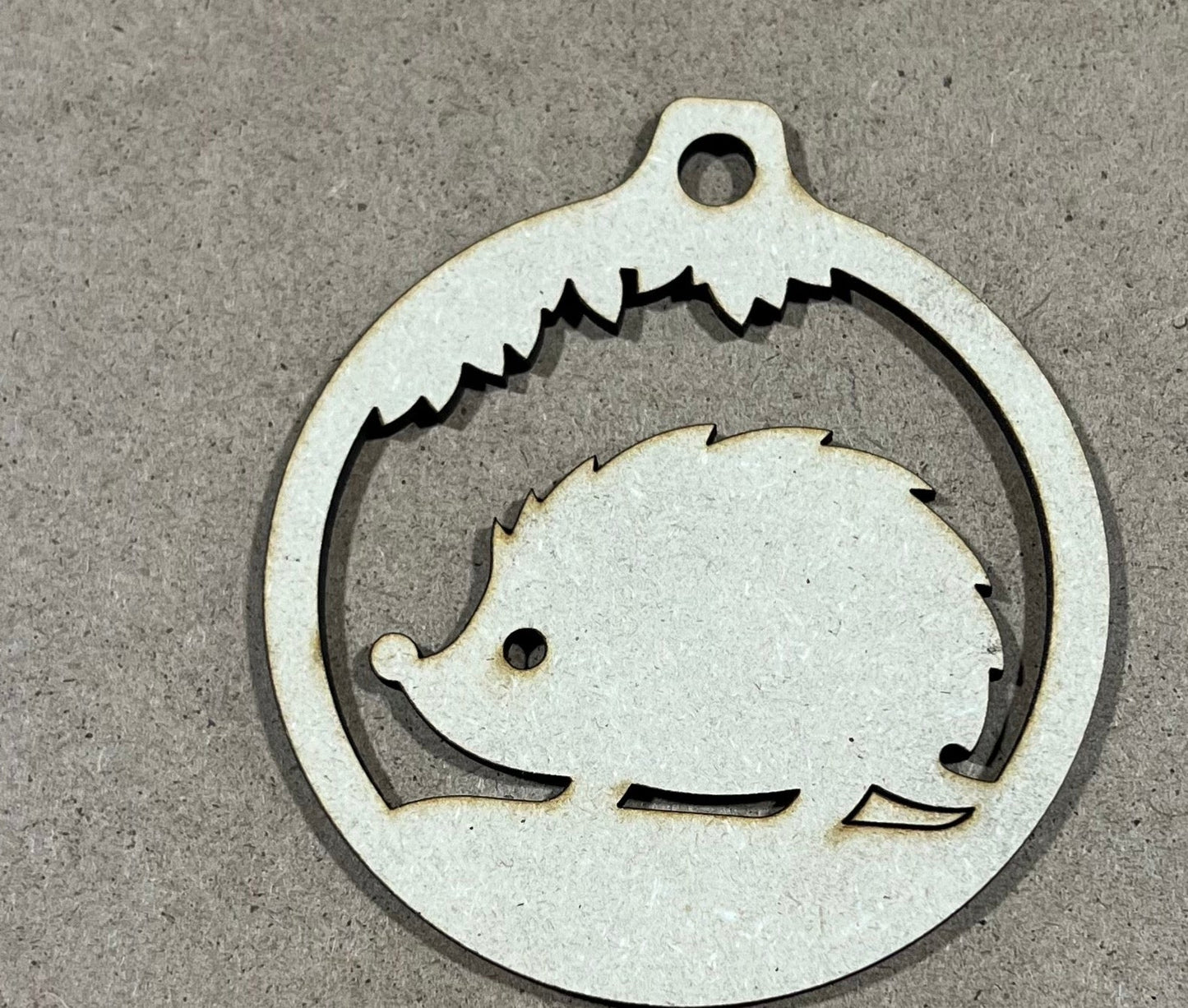 Hedgehog Ornament , Laser Engraved Ornament , Christmas Ornament