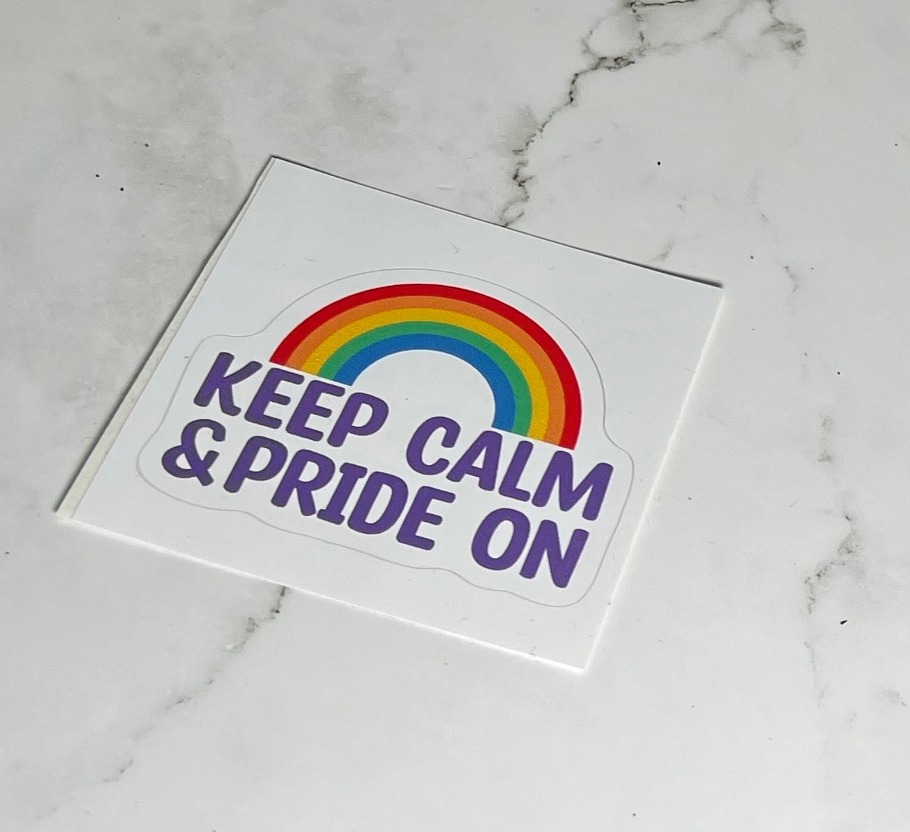 Keep Calm & Pride On Sticker, Vinyl sticker , laptop sticker , Pride Sticker