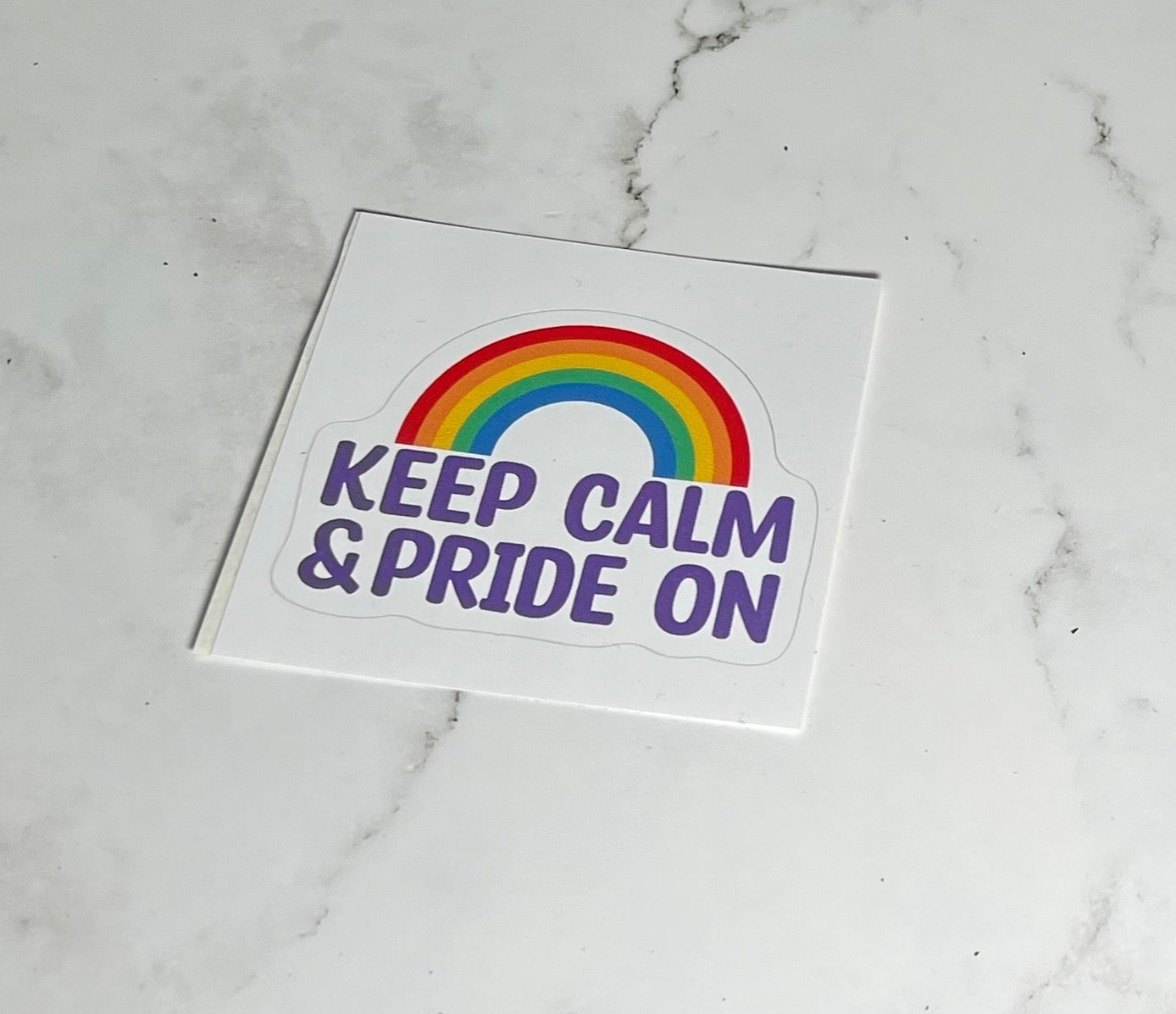 Keep Calm & Pride On Sticker, Vinyl sticker , laptop sticker , Pride Sticker