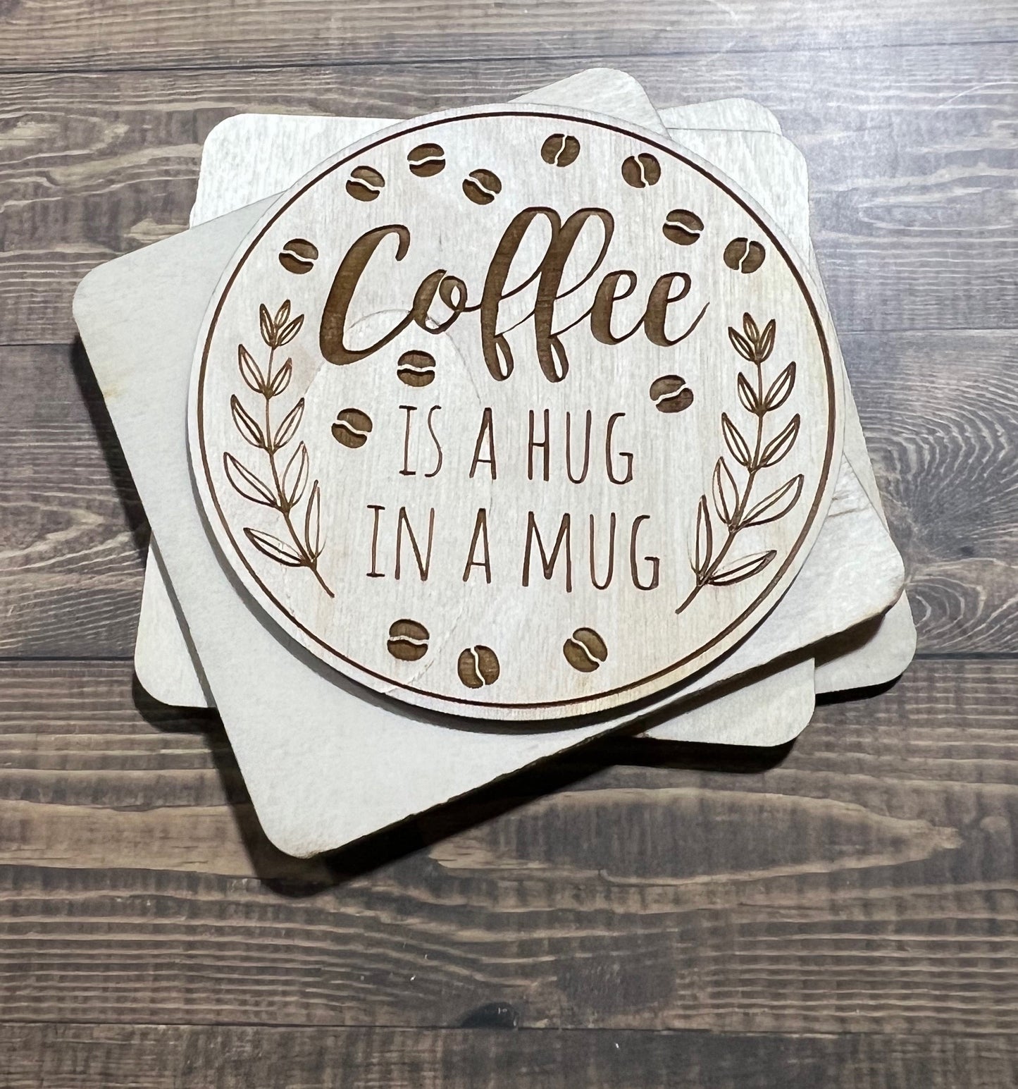 Coffee Coaster, Engraved Wood Coaster Set, Home Decor, Baltic Birch, Coasters,