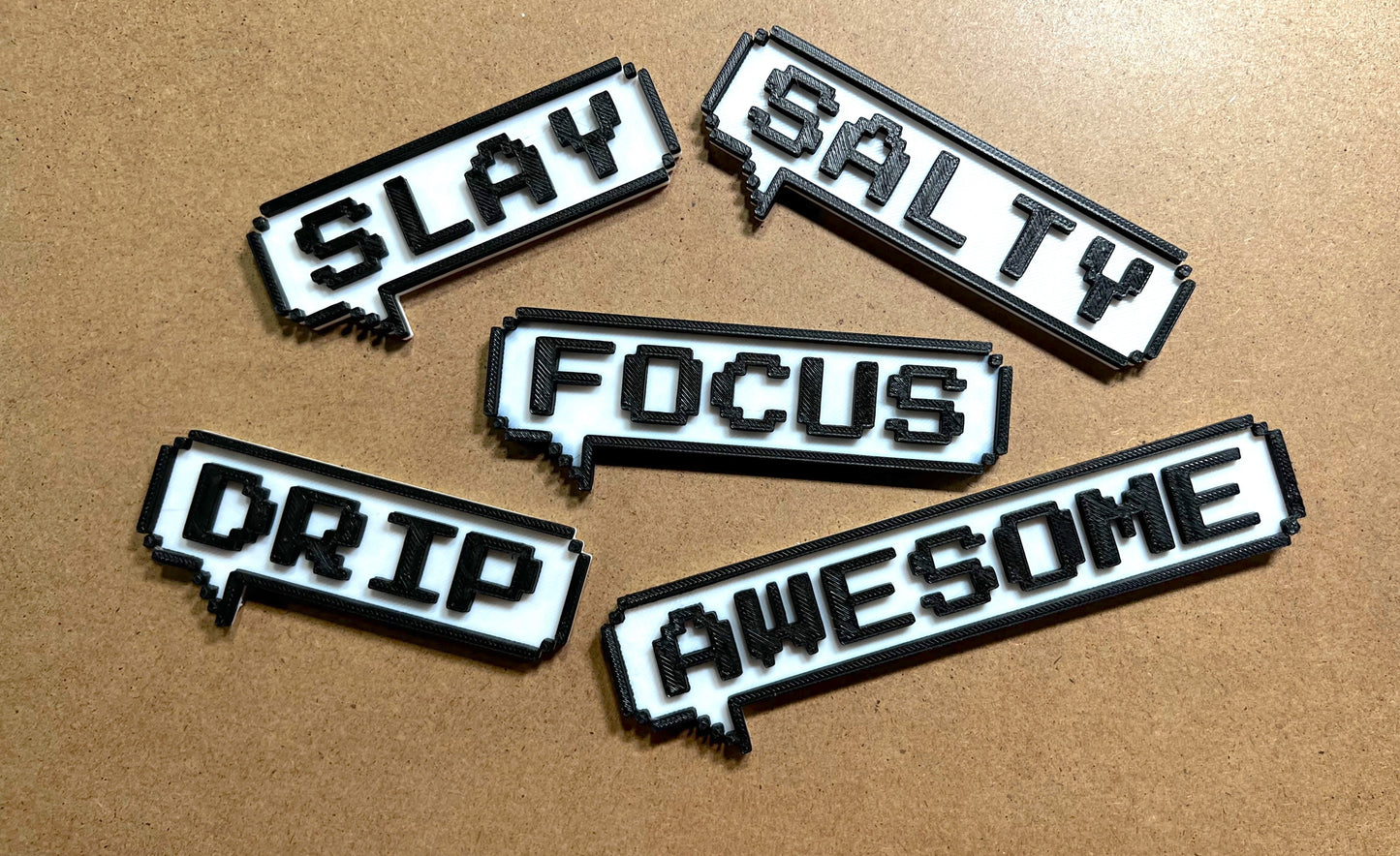 3D Printed -Bit Speech Bubble,  Name Plate, Customizable Speech Bubble