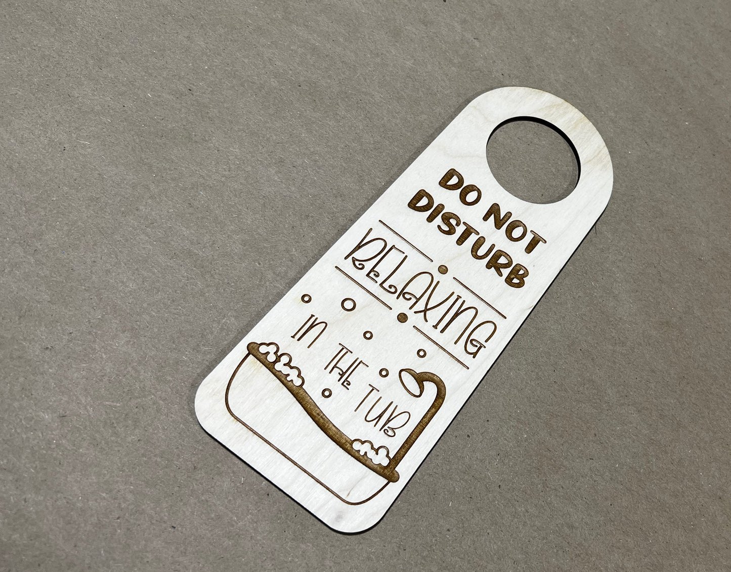 Do Not Disturb - Relaxing in the Tub Wooden Door Sign, Door Hanger, Bedroom Door Sign, Mom is working sign