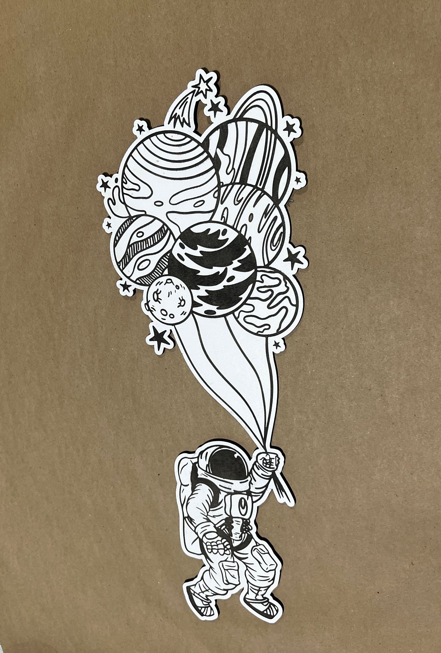 Astronaut Holding Balloon Sign, Spaceman Sign , Space Sign, Outer Space Sign, Science Sign