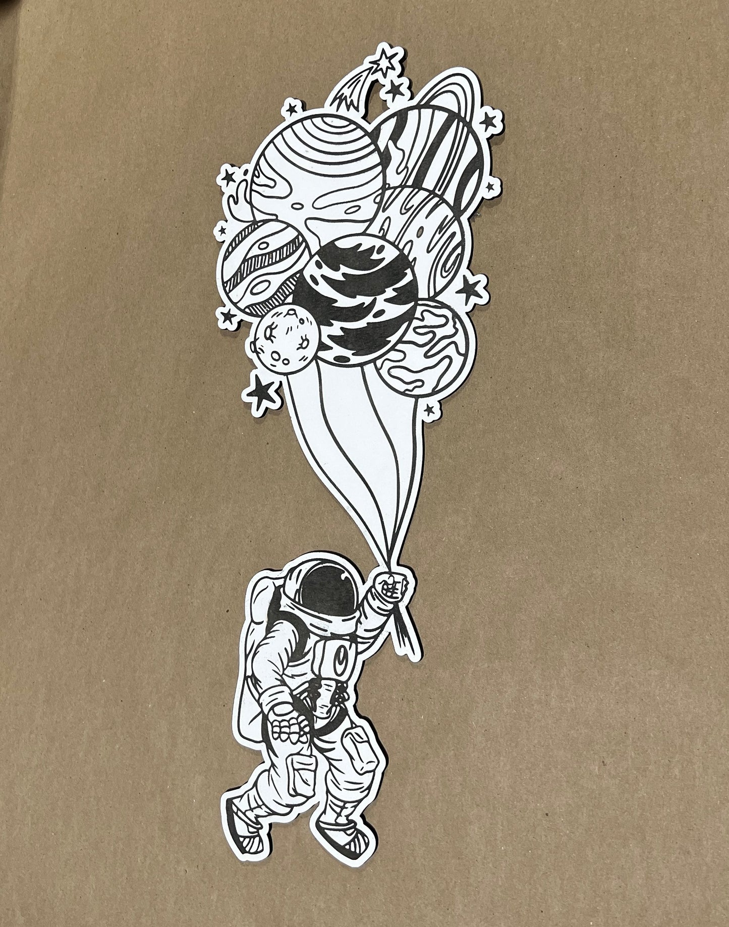 Astronaut Holding Balloon Sign, Spaceman Sign , Space Sign, Outer Space Sign, Science Sign