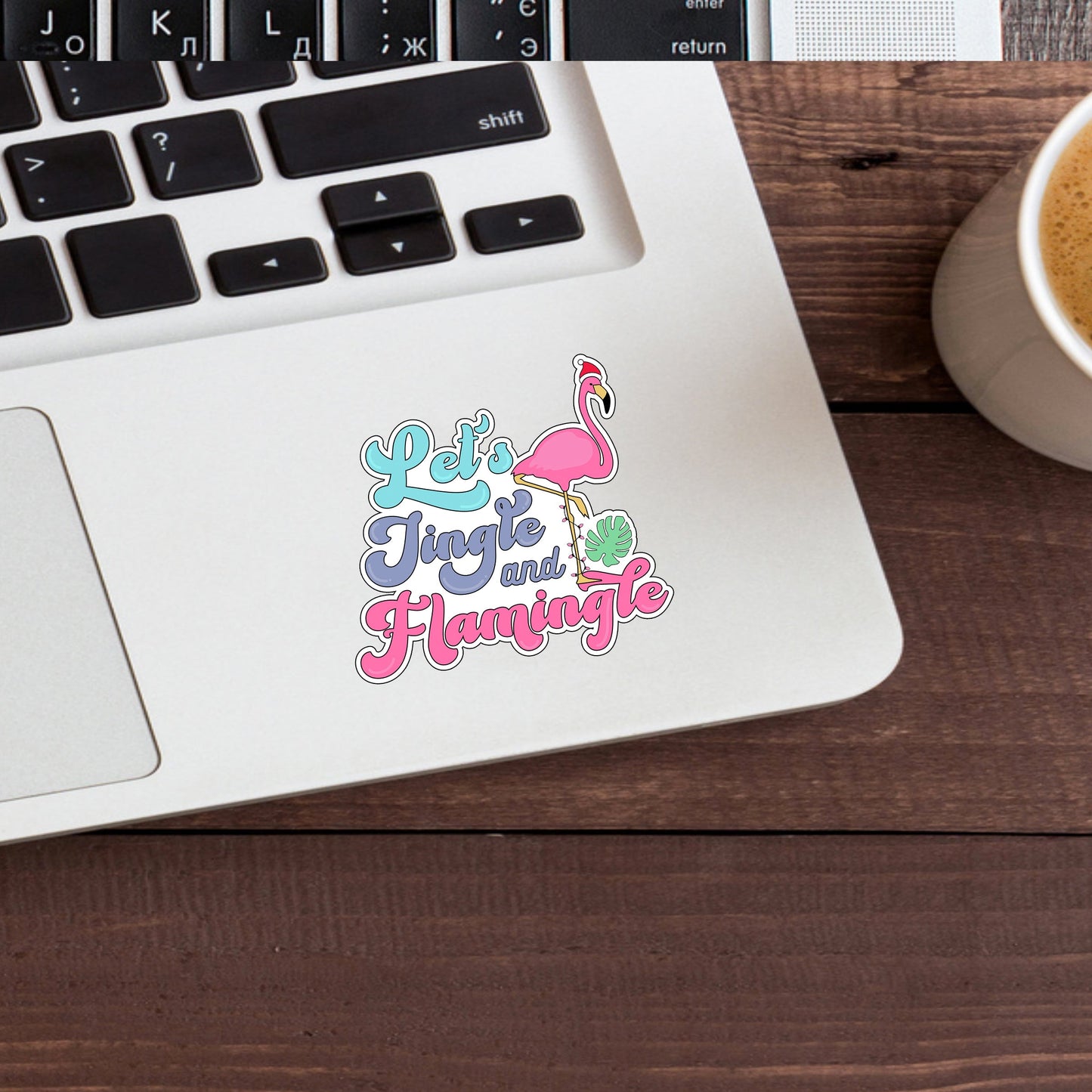 Christmas in July Sticker, Lets Jingle and Flamingle Sticker