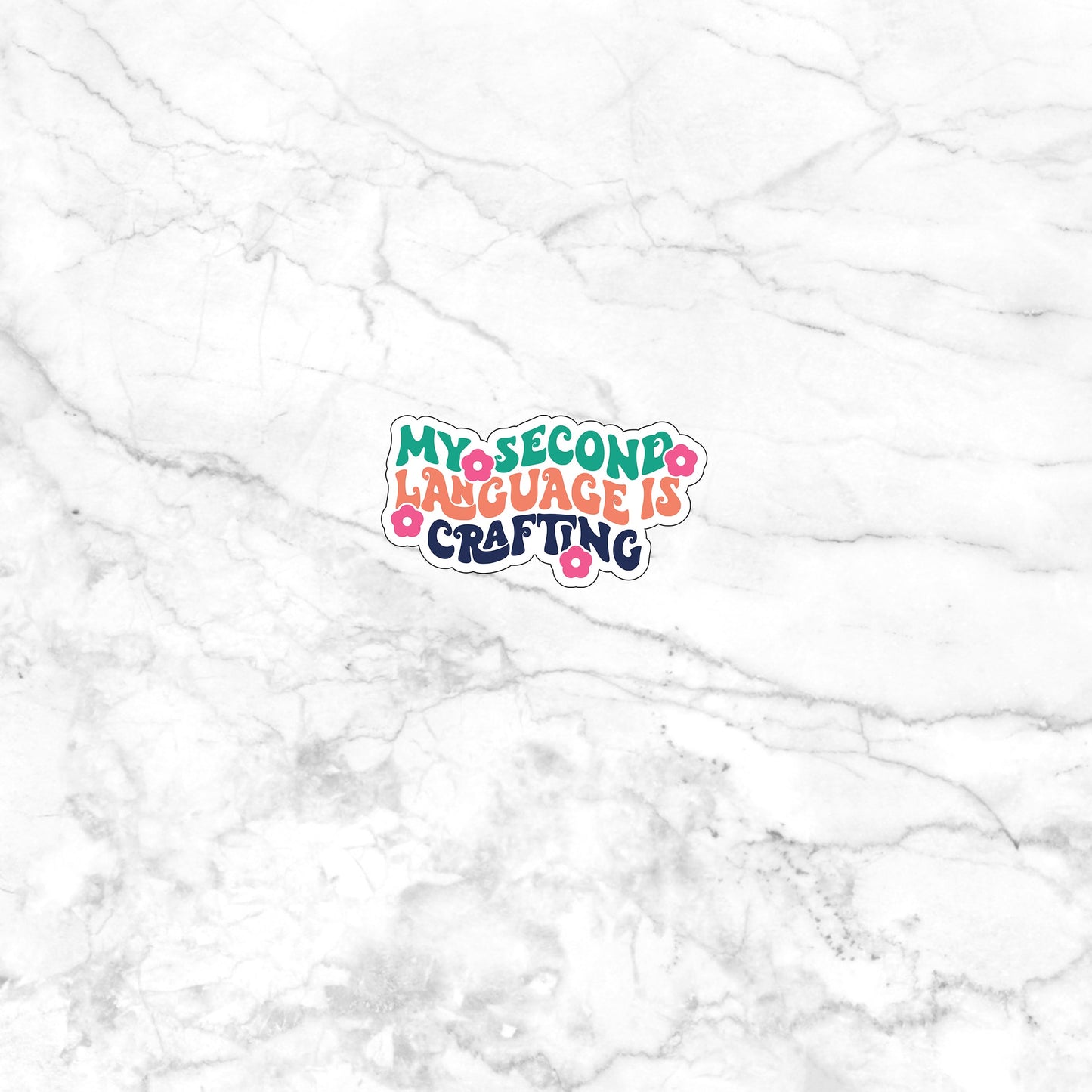 My second language is crafting Sticker, Vinyl sticker, laptop sticker, Tablet sticker