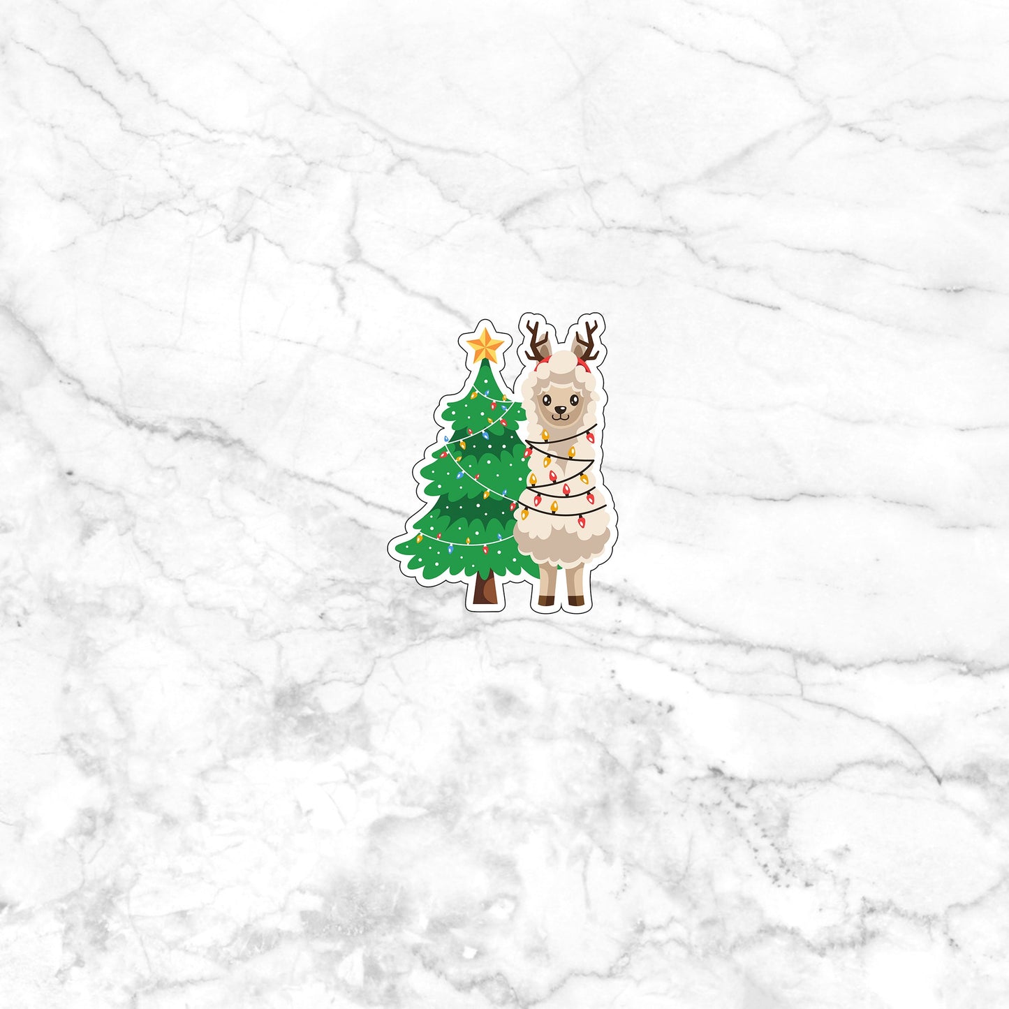 New Year Llama For Sticker