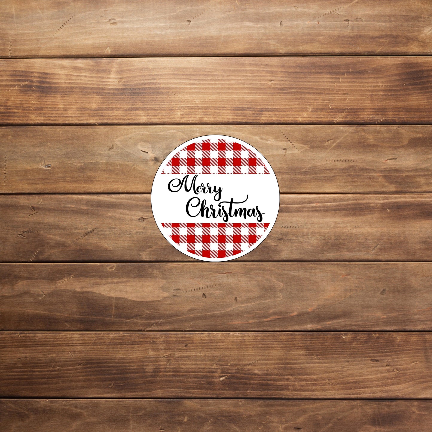 Plaid Merry Christmas Sticker