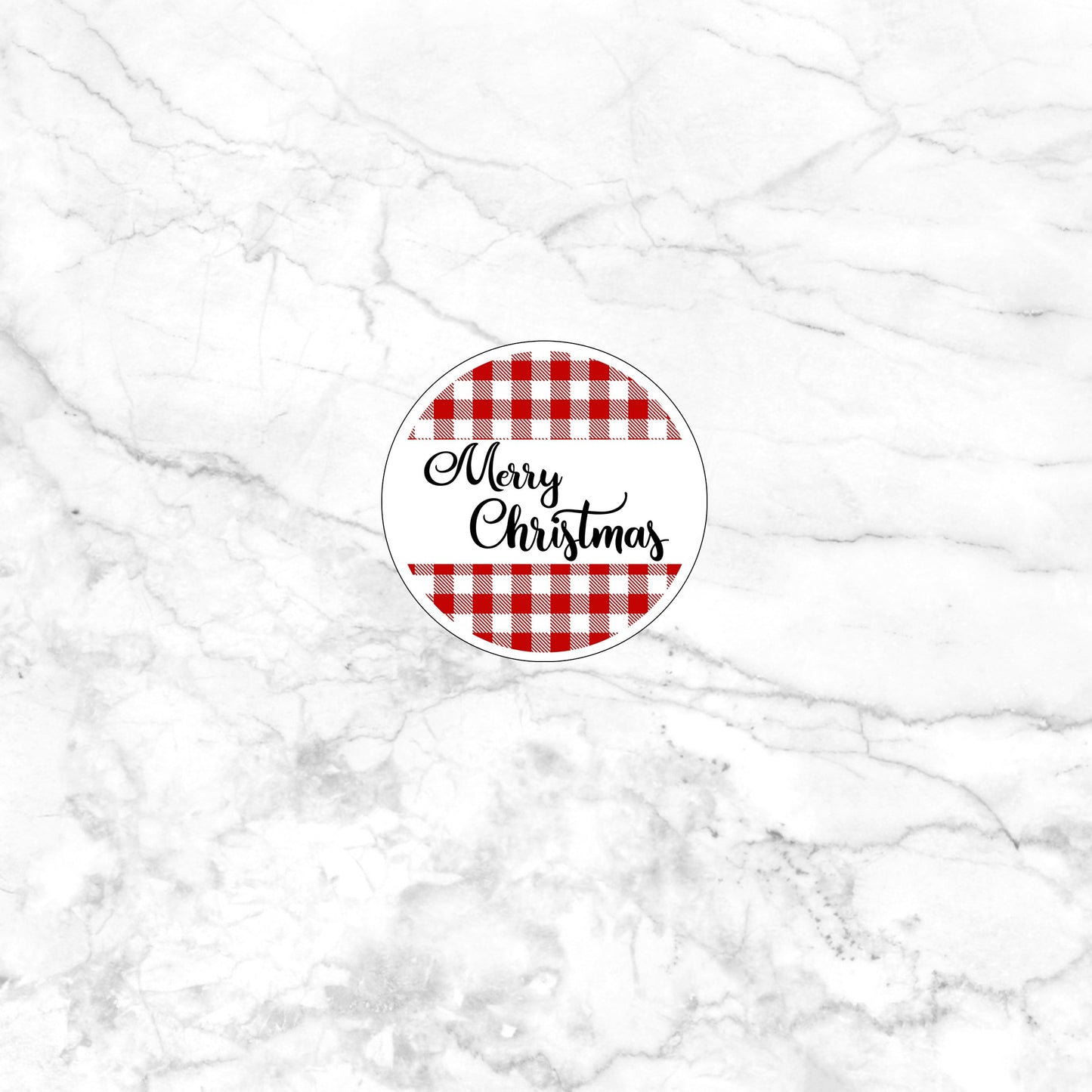 Plaid Merry Christmas Sticker