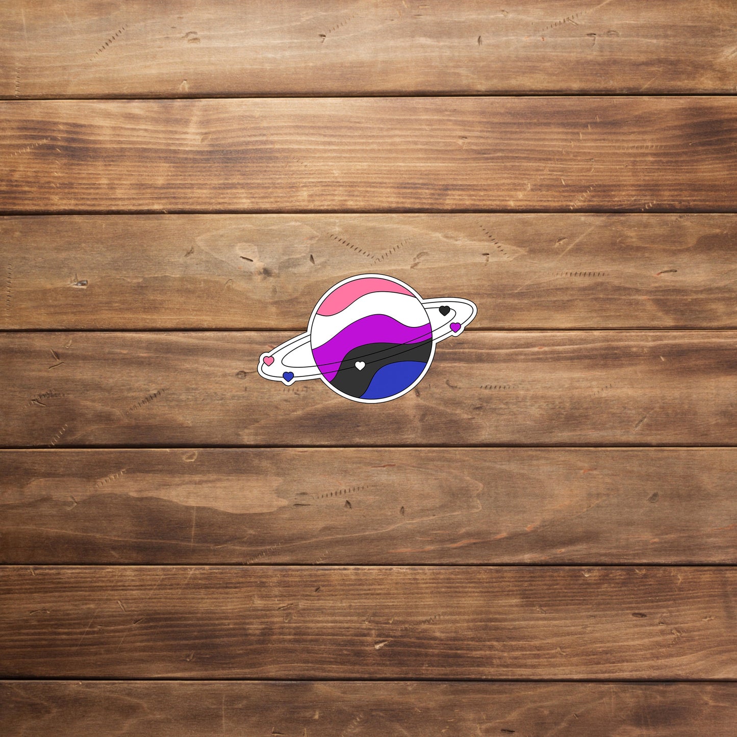 Planet genderfluid flag Sticker